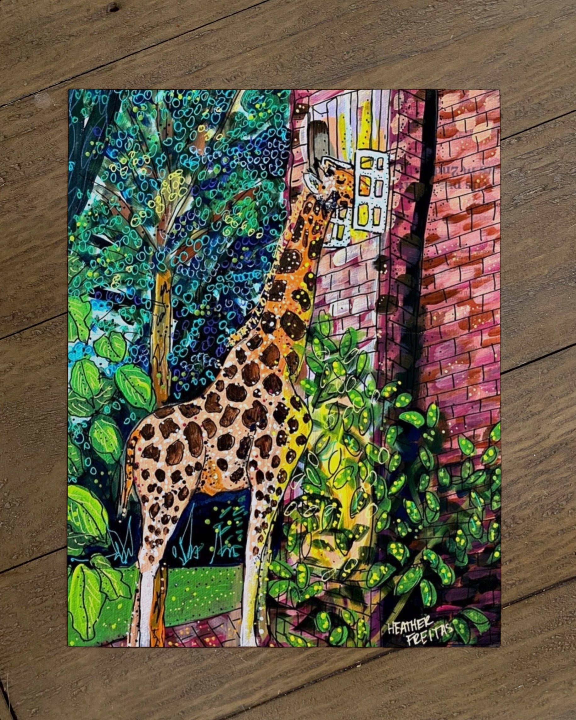 Twilight Snack Giraffe - Limited Edition Print