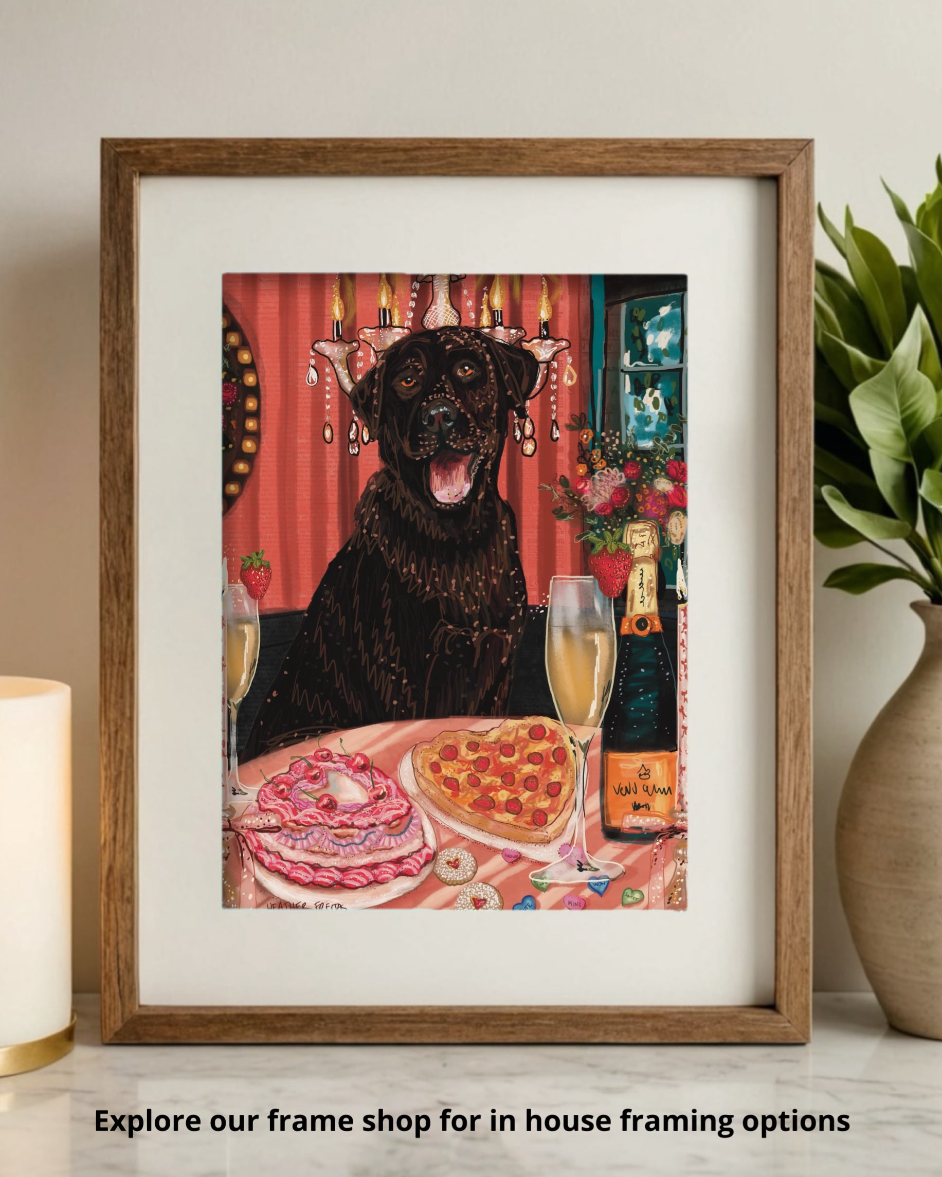 Build Your Own Dining Dog Art Print - Labrador