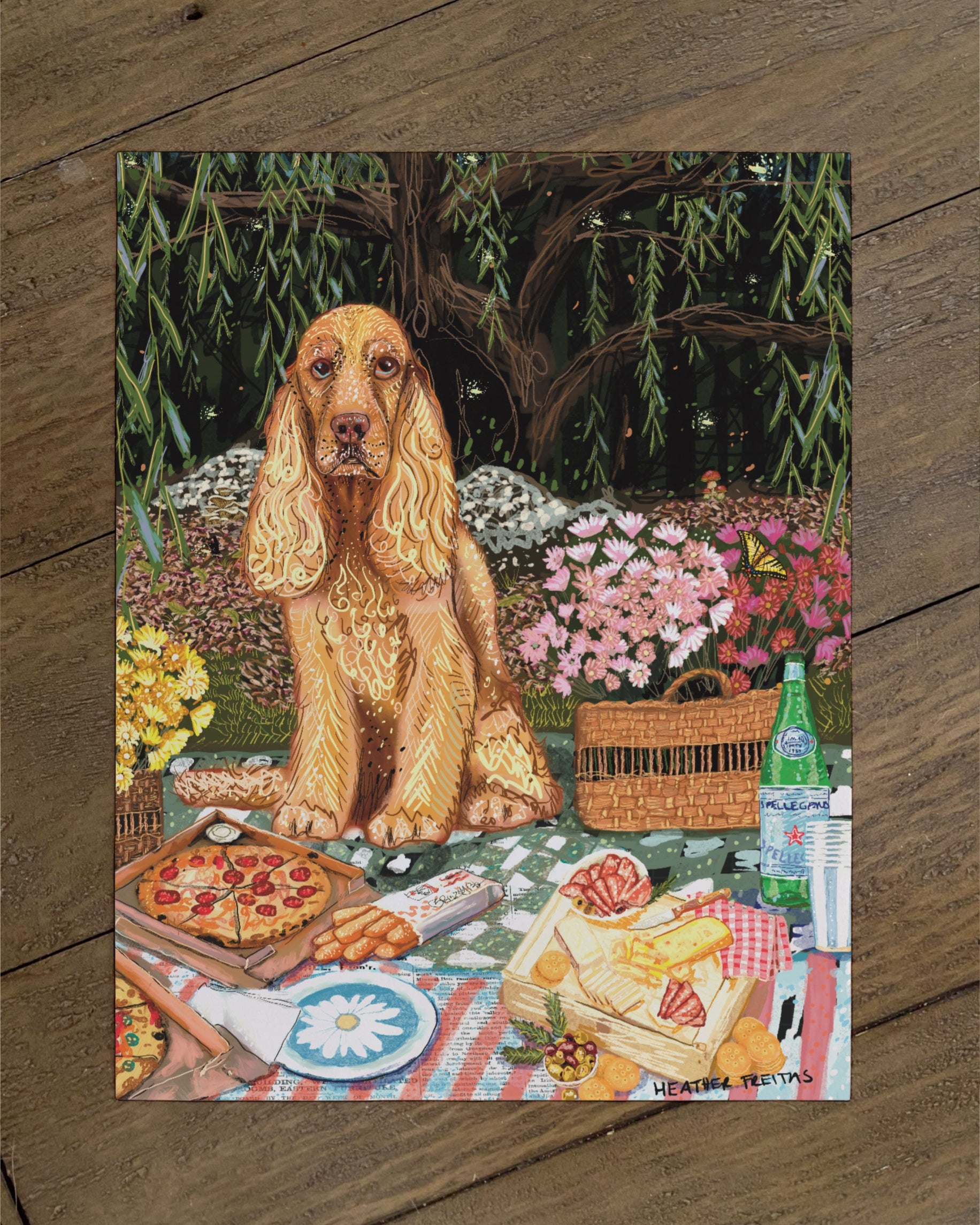 Build Your Own Dining Dog Art Print - Cocker Spaniel