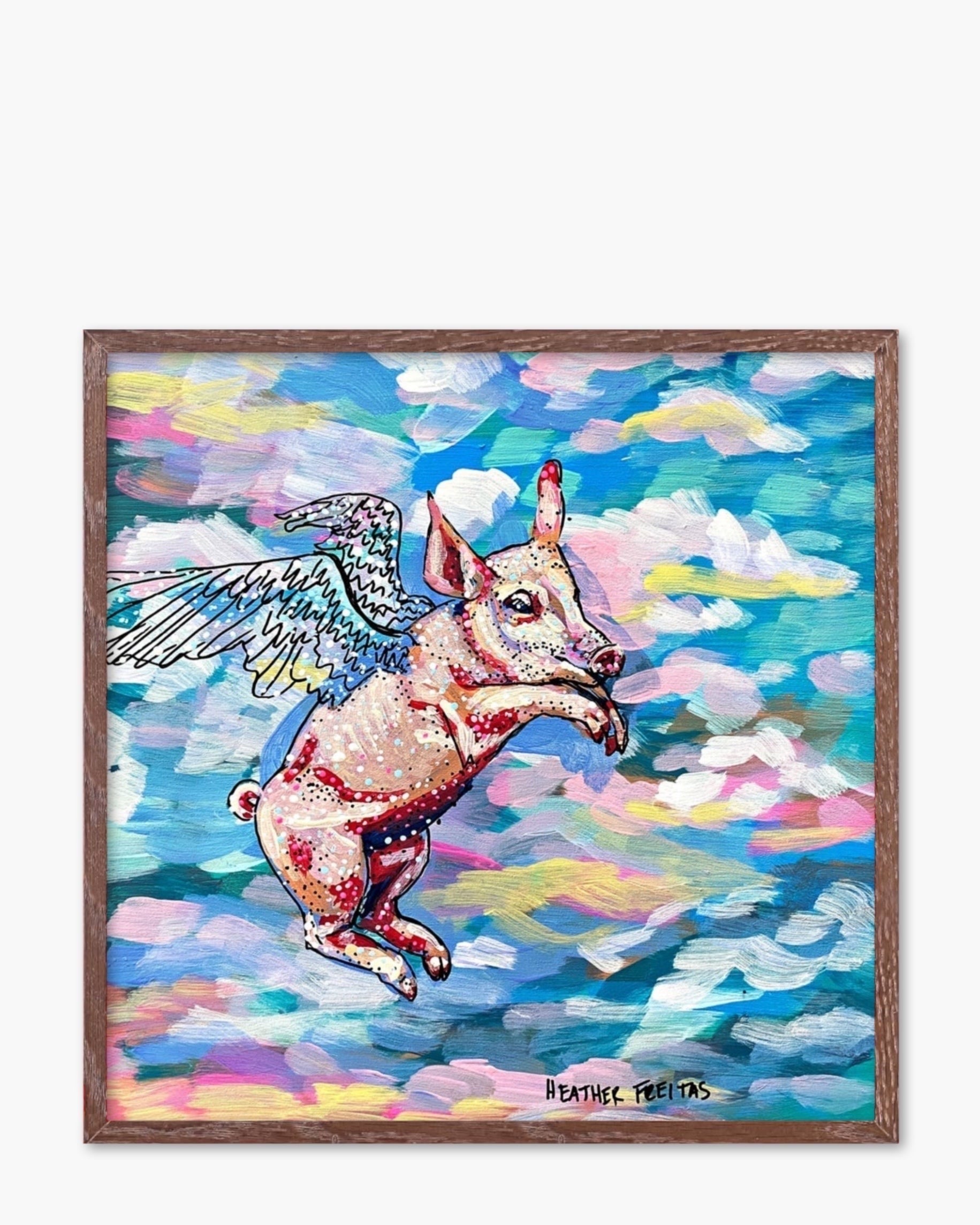 Twilight Flying Pig - Limited Edition Signed Paper Printt