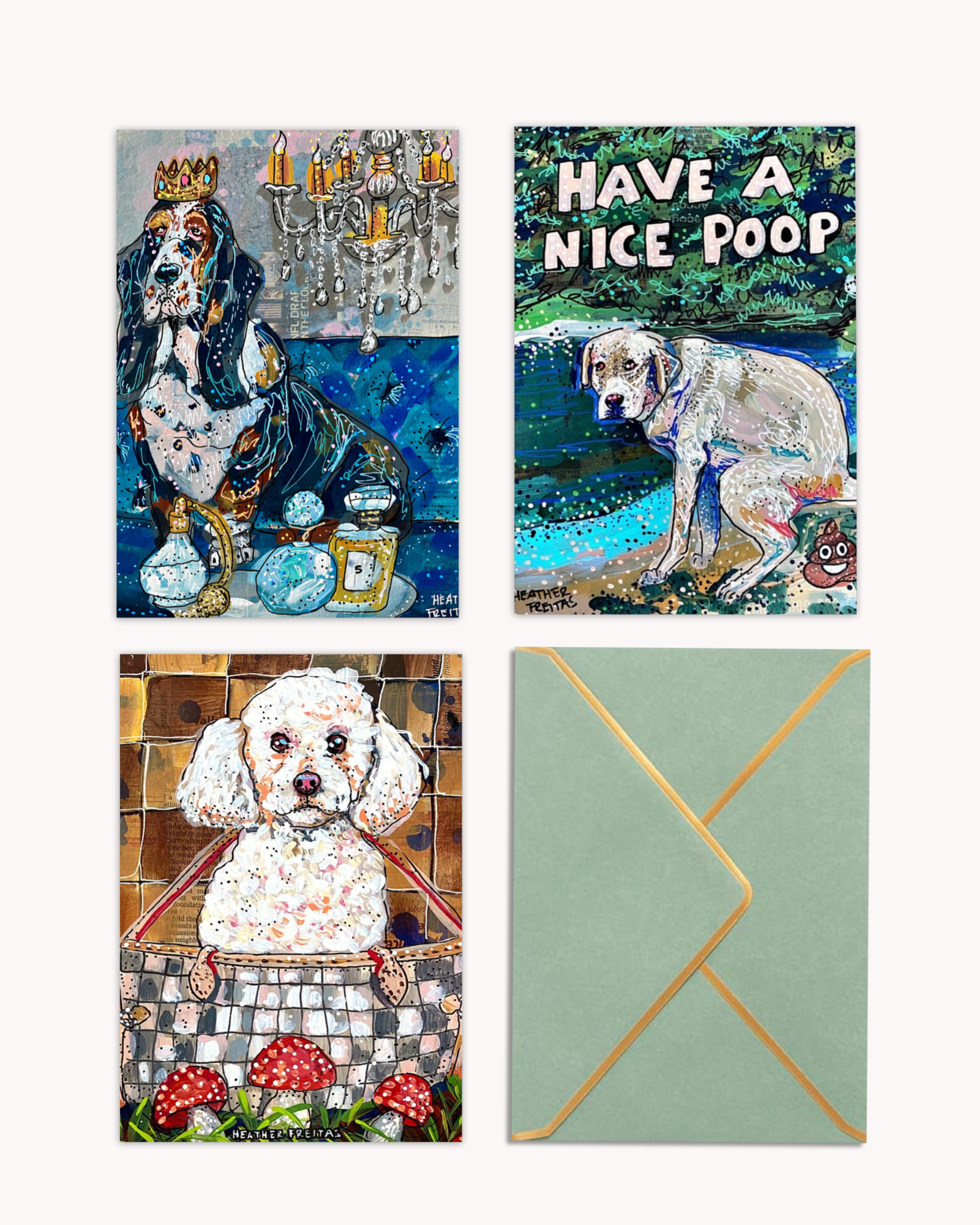 Dogs - Limited Edition Fine Art Greeting Card 9 pack