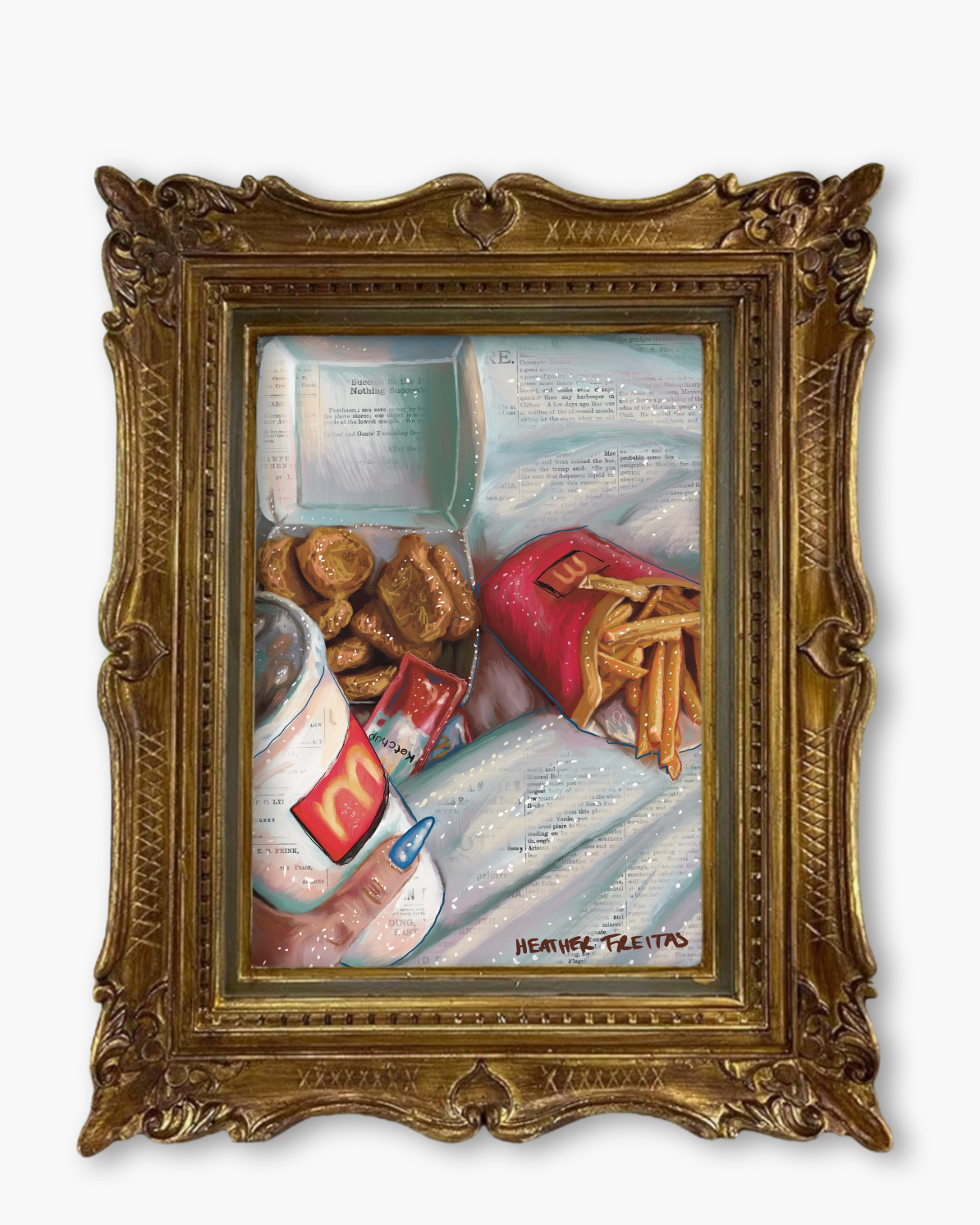 Mmmmm Fast Food Fine Art Magnet ( Large )