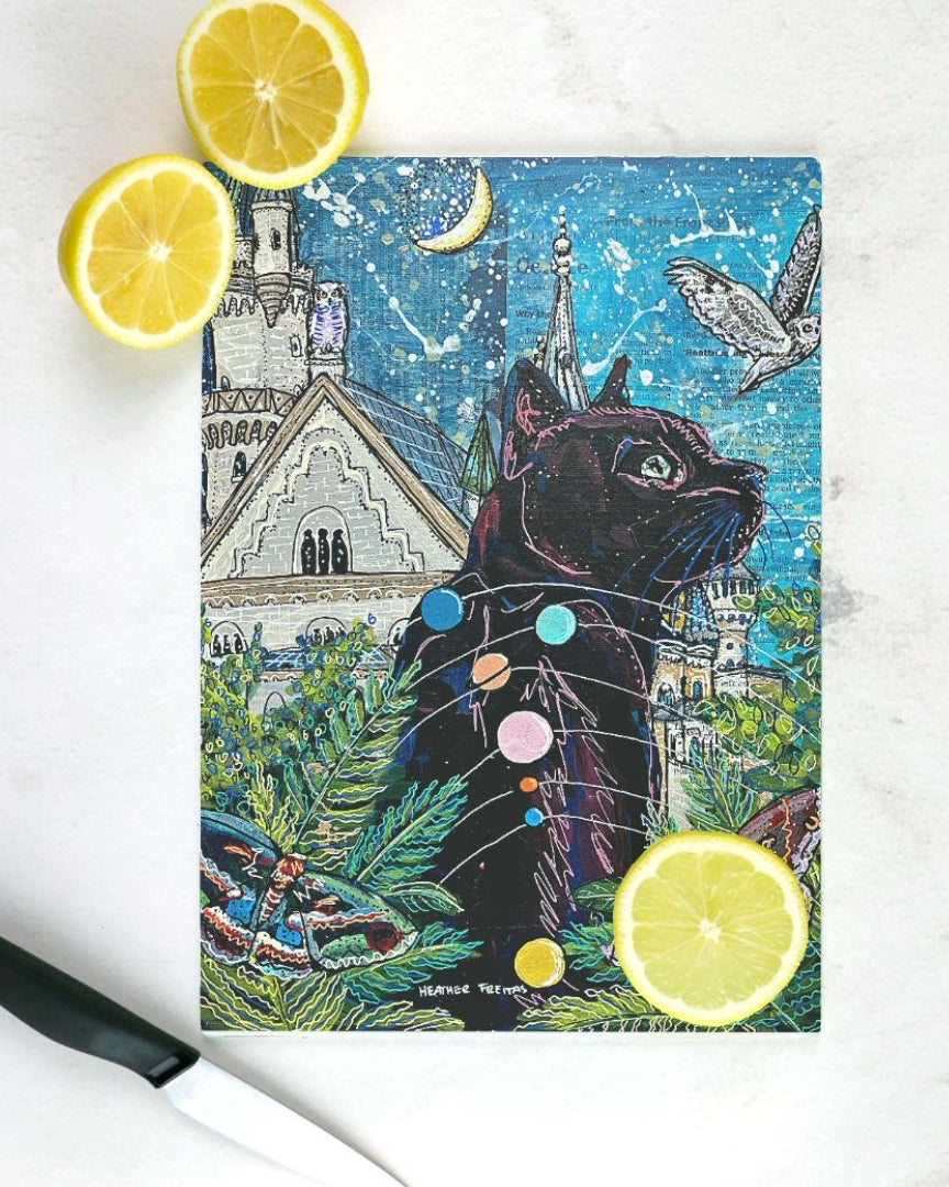 Jupiter Castle Cat Glass Chopping Board Trivet