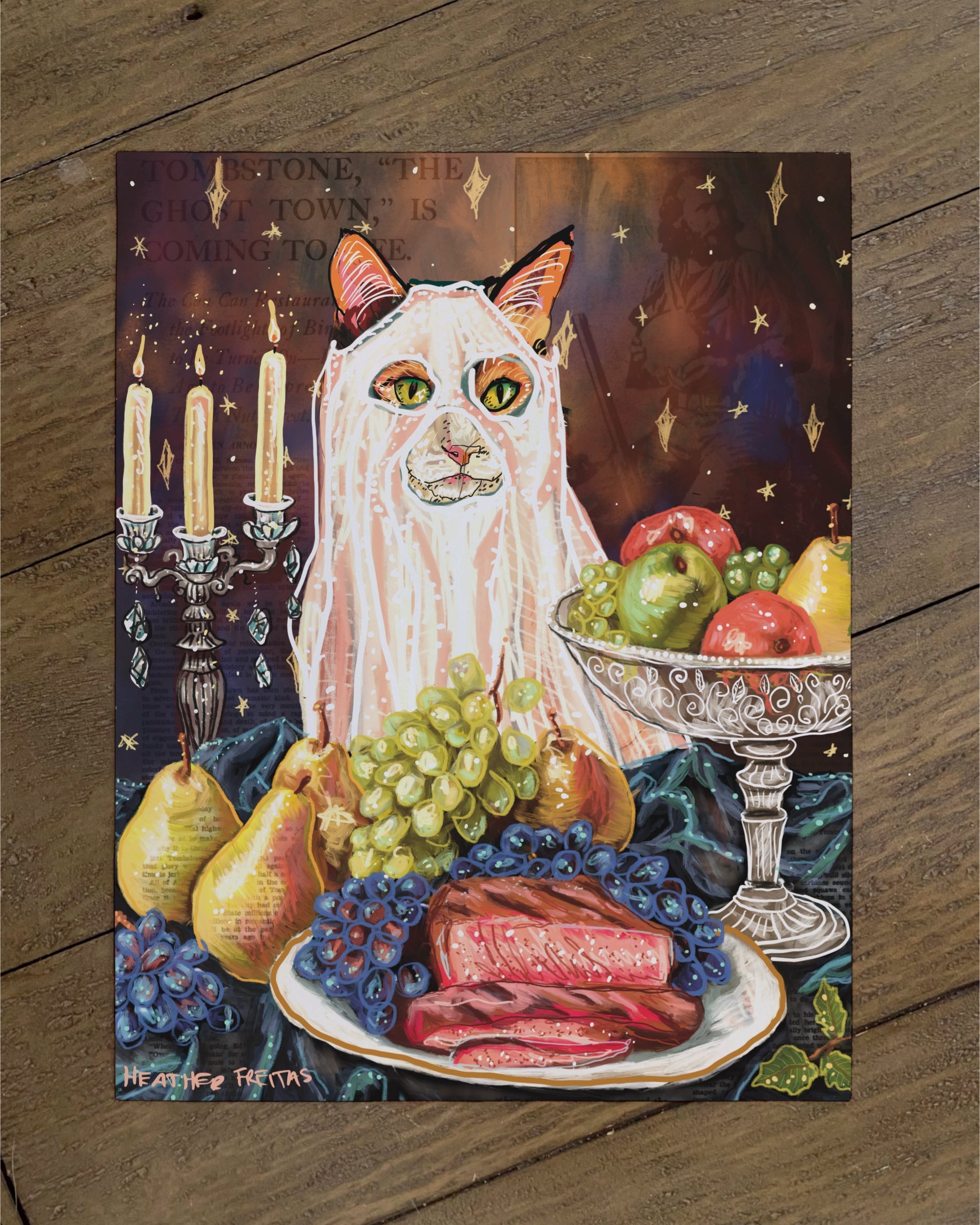 Build Your Own Fancy Feast Cat Art Print - Calico