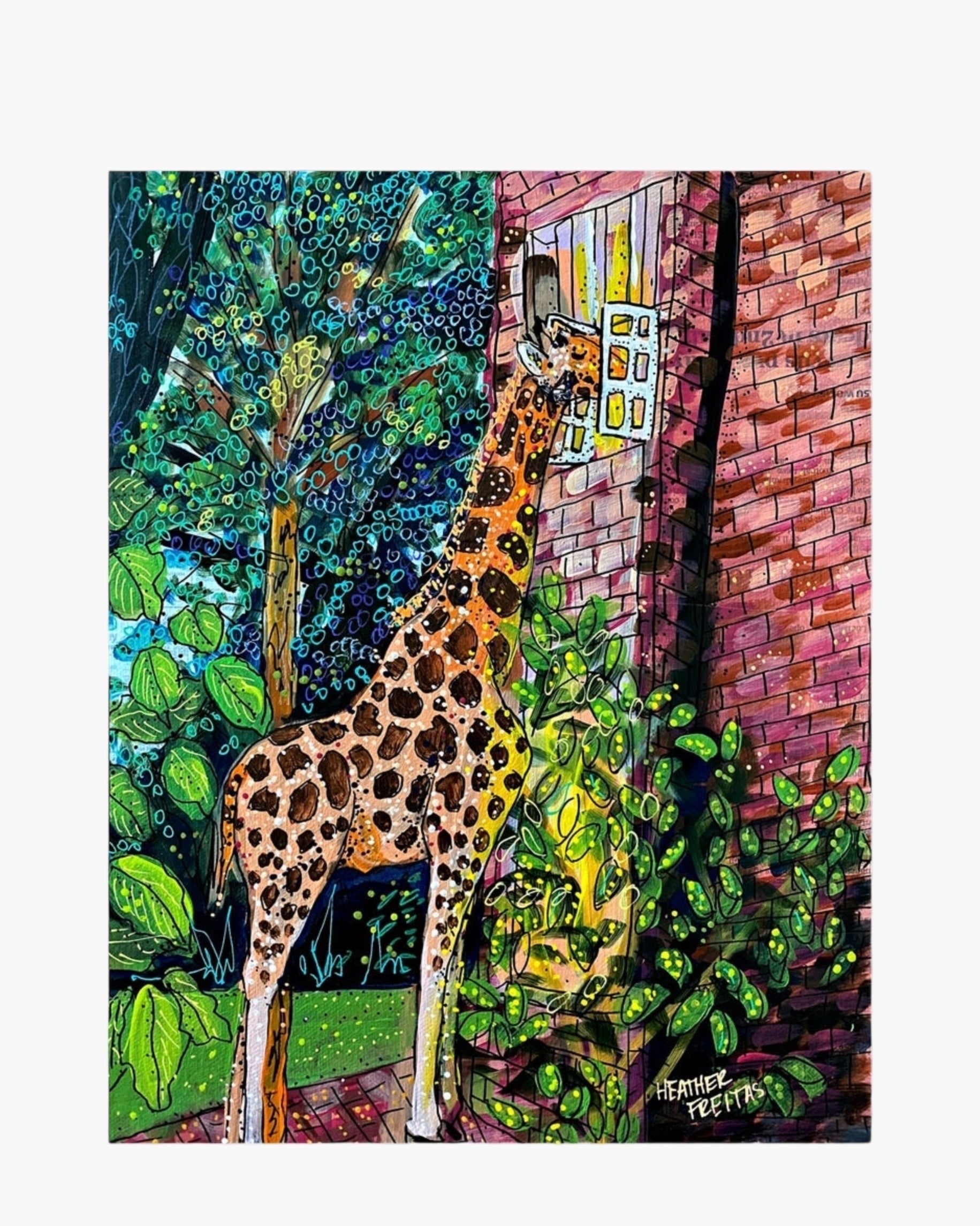 Twilight Snack Giraffe - Limited Edition Print