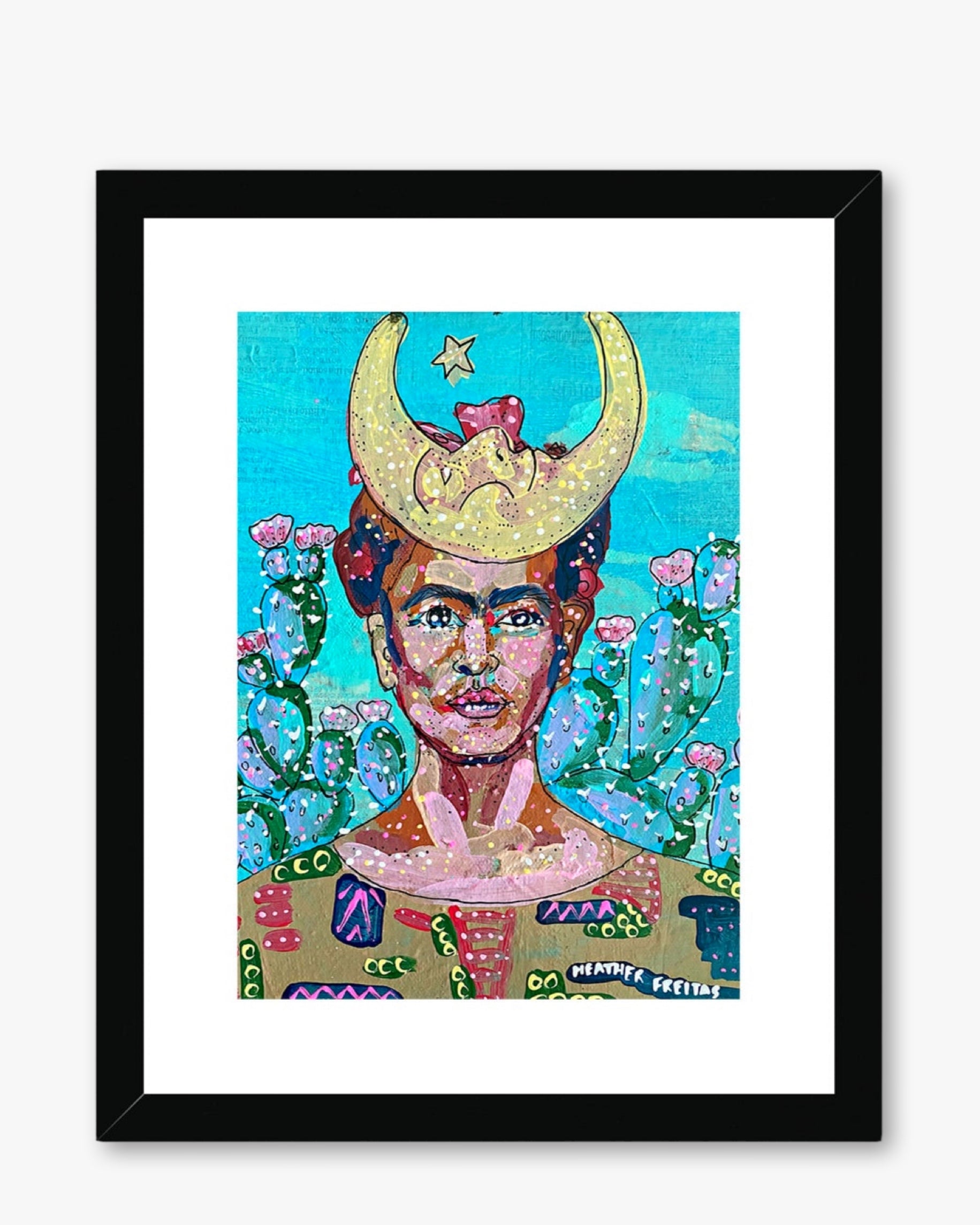 Desert Bloom Frida Framed & Mounted Print - Heather Freitas - fine art home deccor