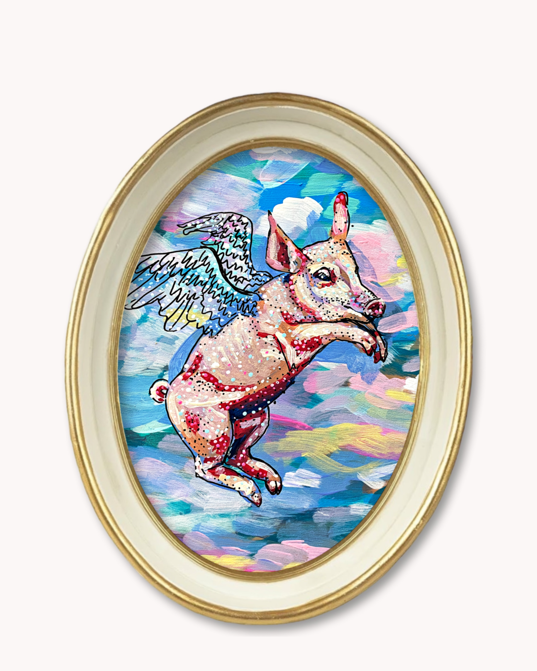 Pastel Flying Pig Trinket Tray