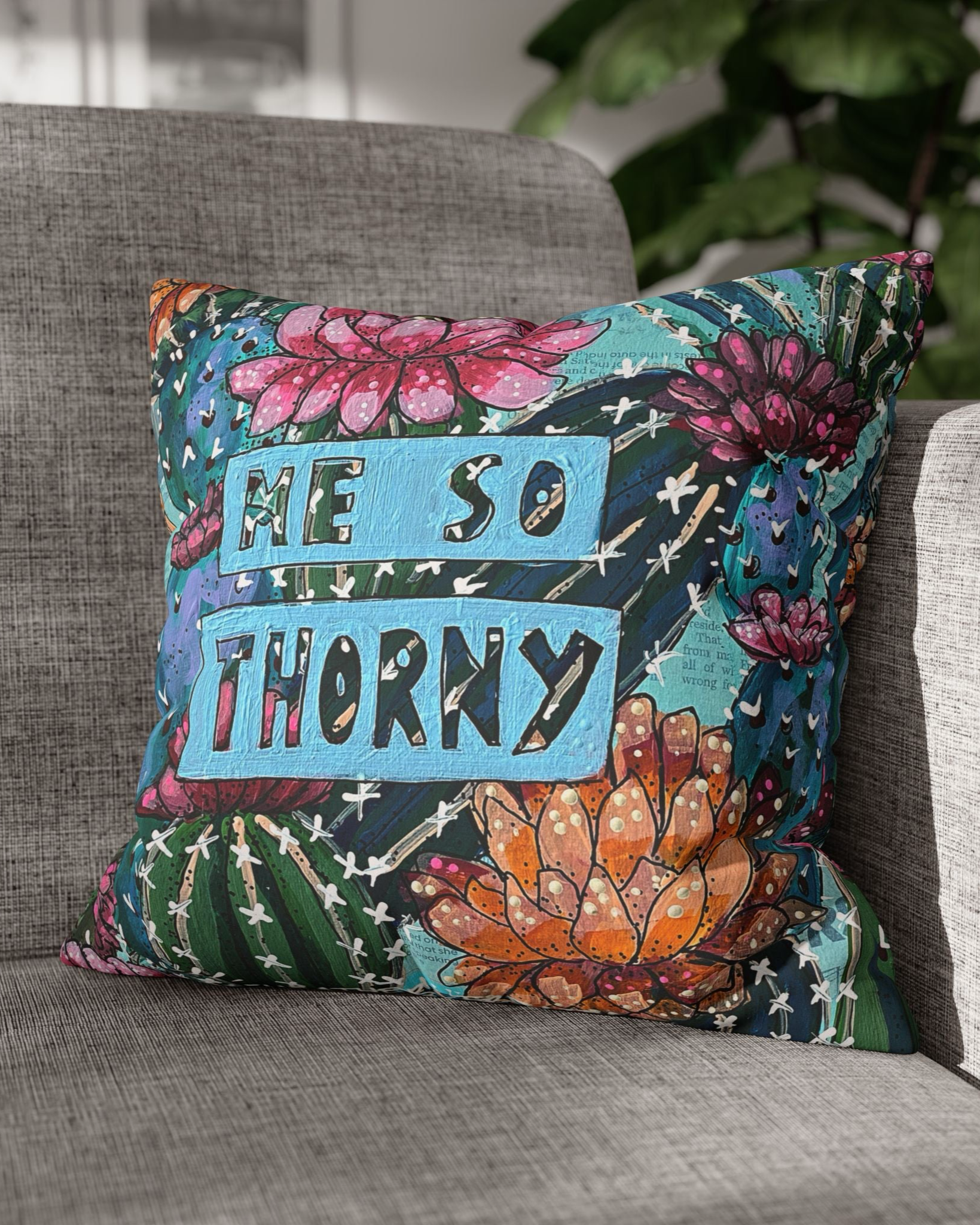 Me So Thorny Faux Suede Pillowcase