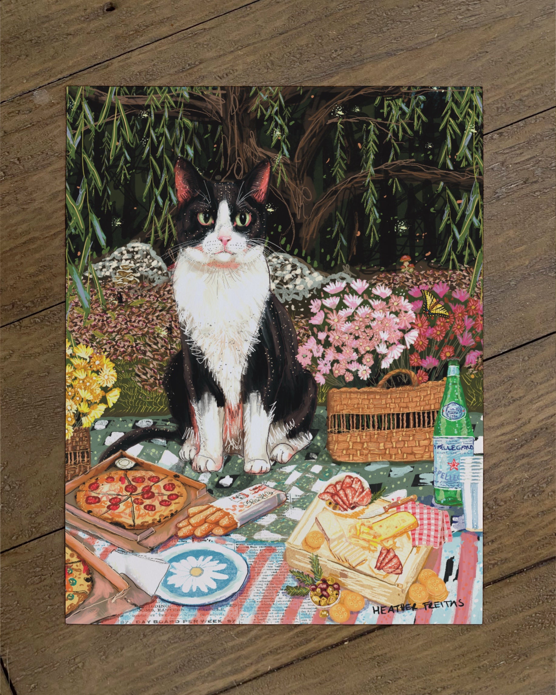 Build Your Own Fancy Feast Cat Art Print - Tuxedo