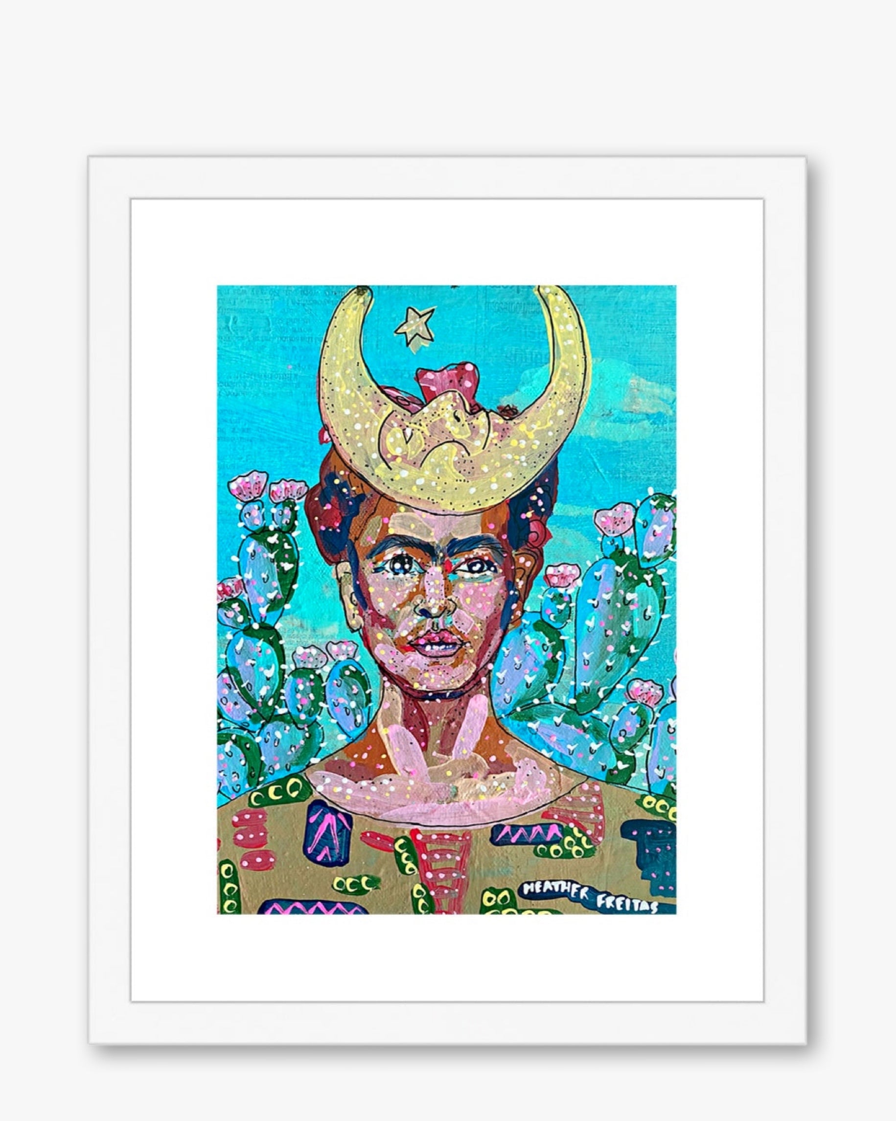 Desert Bloom Frida Framed & Mounted Print - Heather Freitas - fine art home deccor