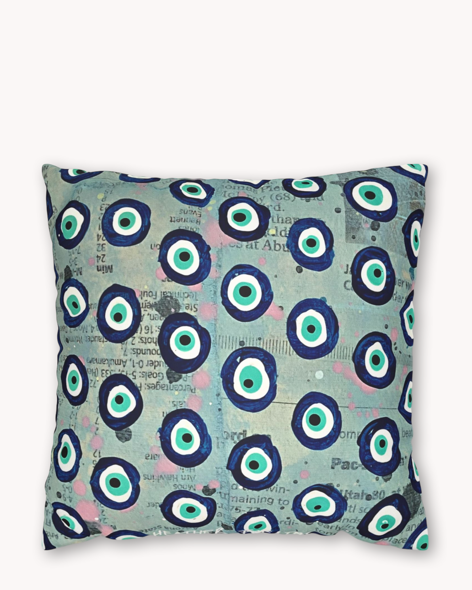 Evil Eye Blues Faux Suede Pillow