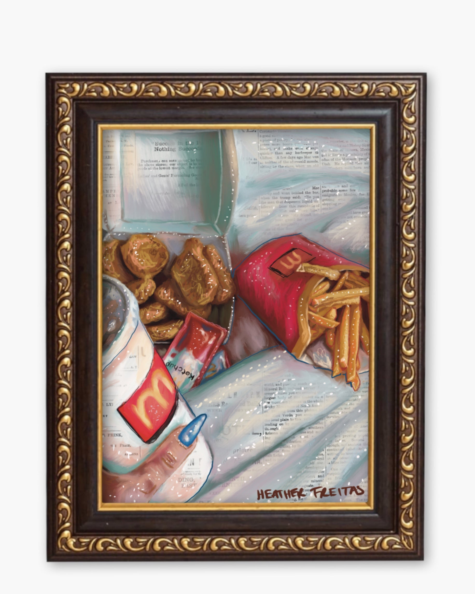 Mmmmm Fast Food Fine Art Magnet ( Large )