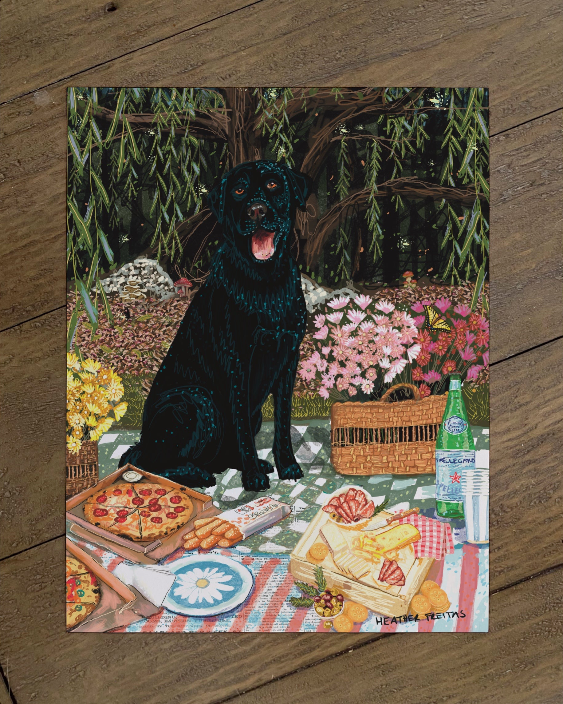 Build Your Own Dining Dog Art Print - Labrador