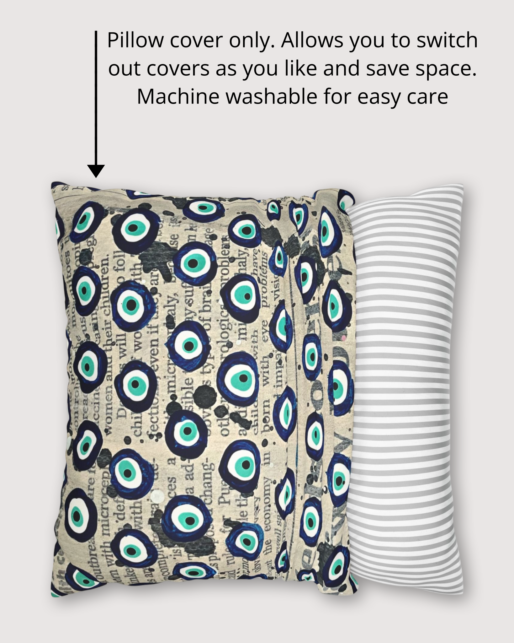 Evil Eye Energy Faux Suede Pillowcase