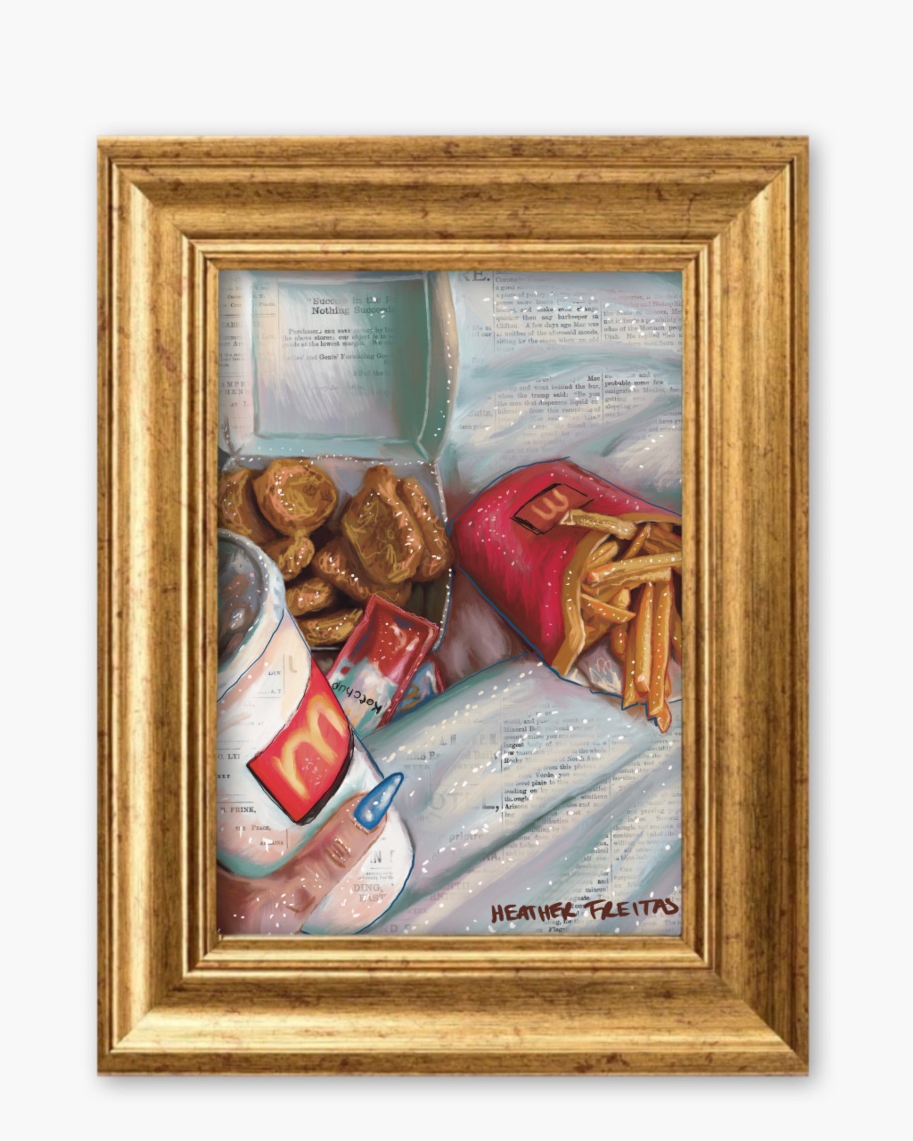 Mmmmm Fast Food Fine Art Magnet ( Large )