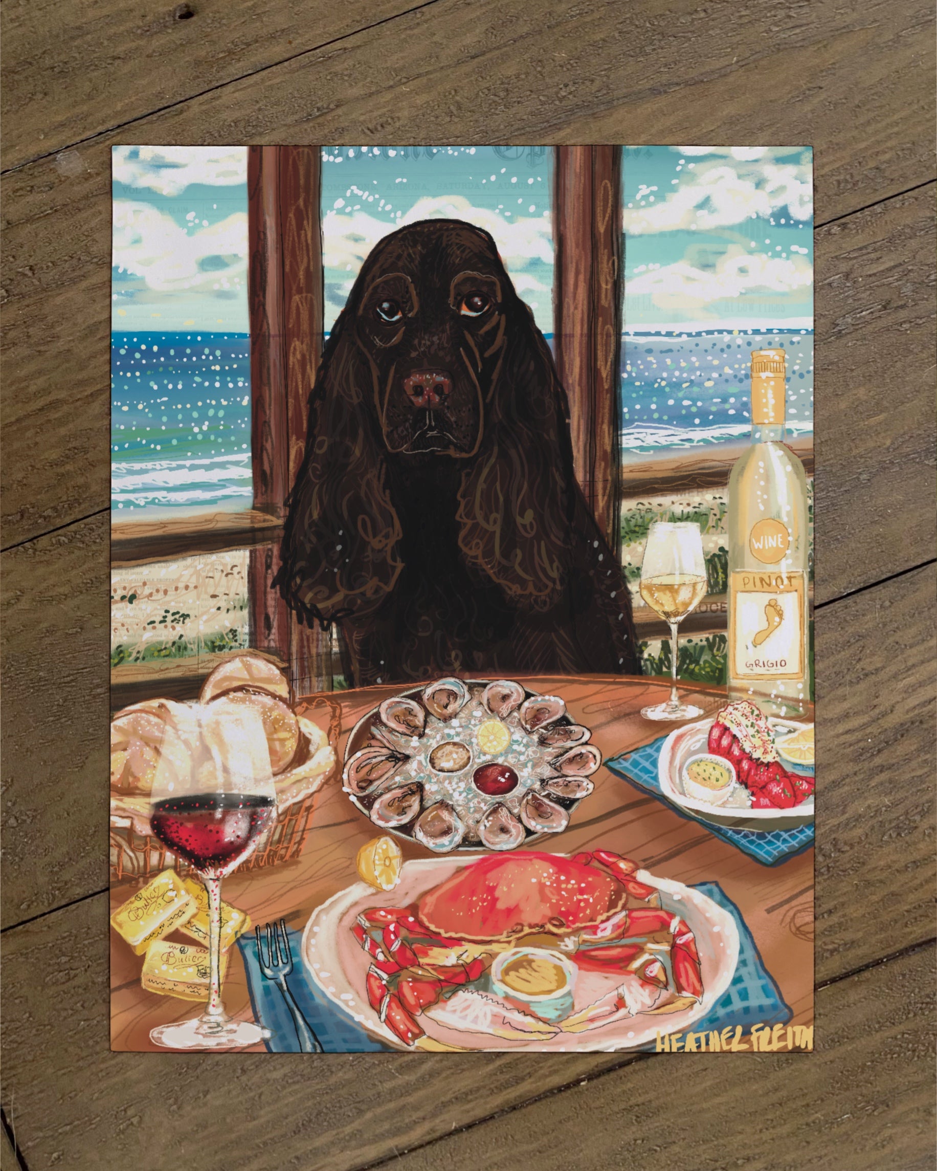 Build Your Own Dining Dog Art Print - Cocker Spaniel