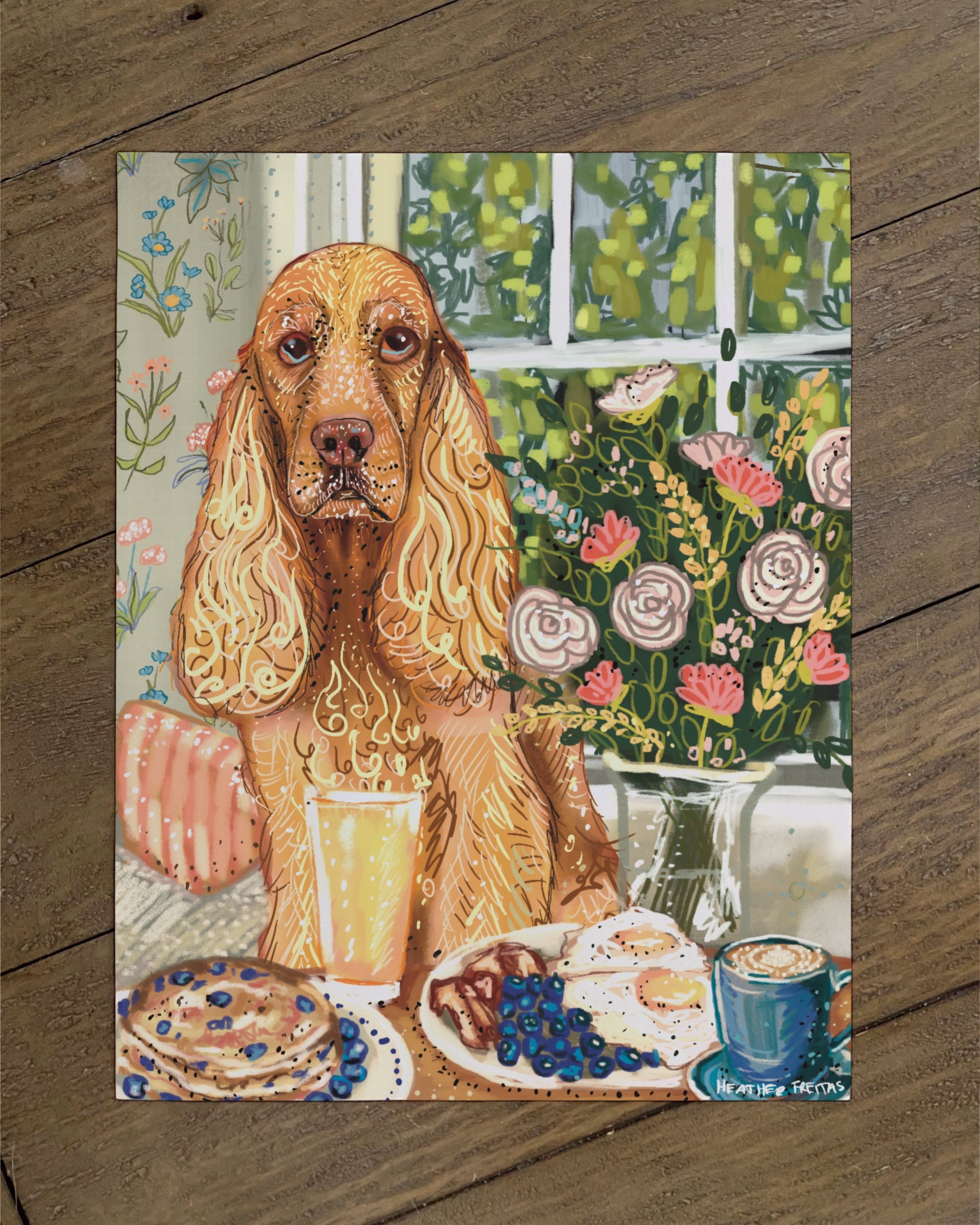 Build Your Own Dining Dog Art Print - Cocker Spaniel