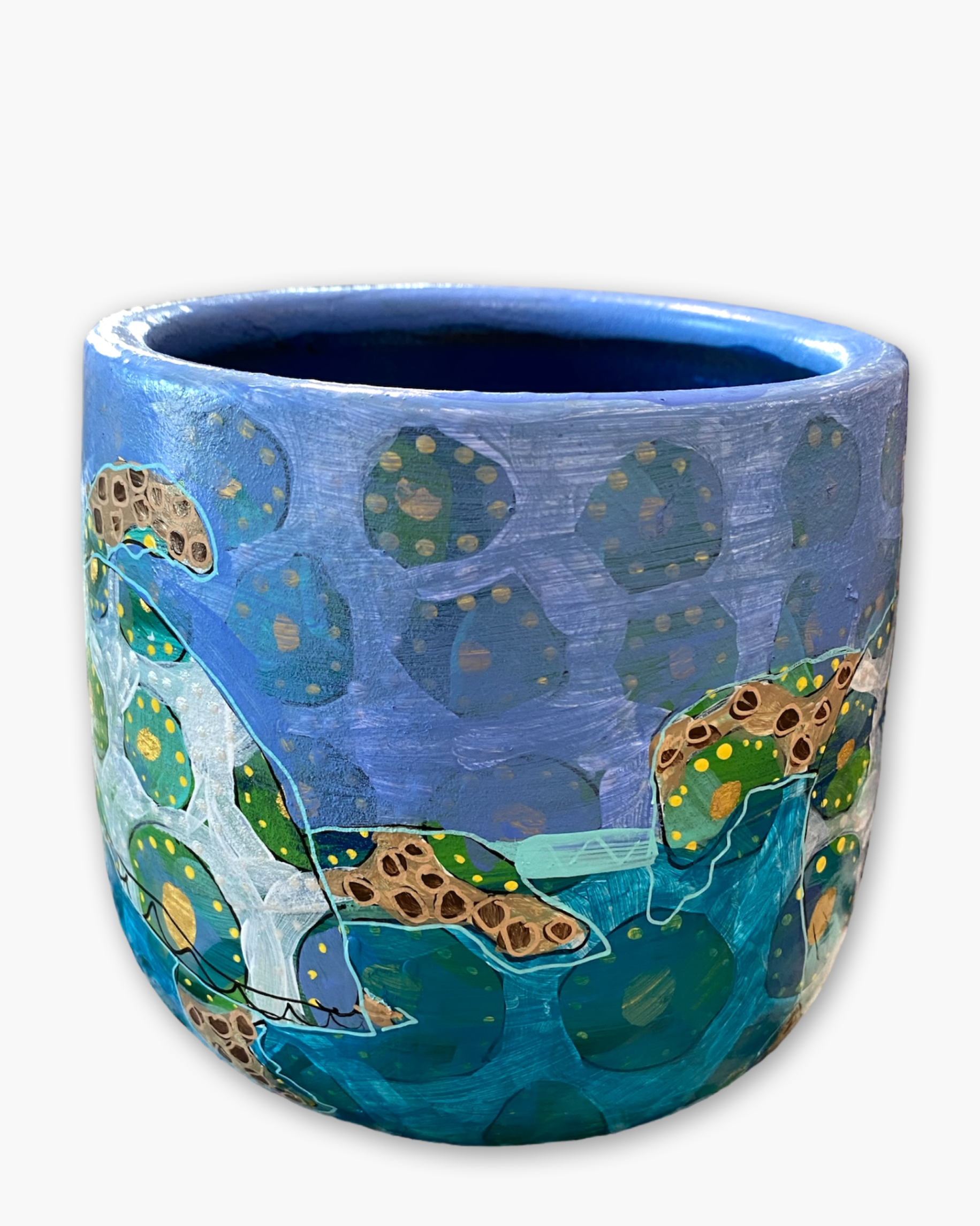 Sea Turtles 6 inch Hand Painted Planter