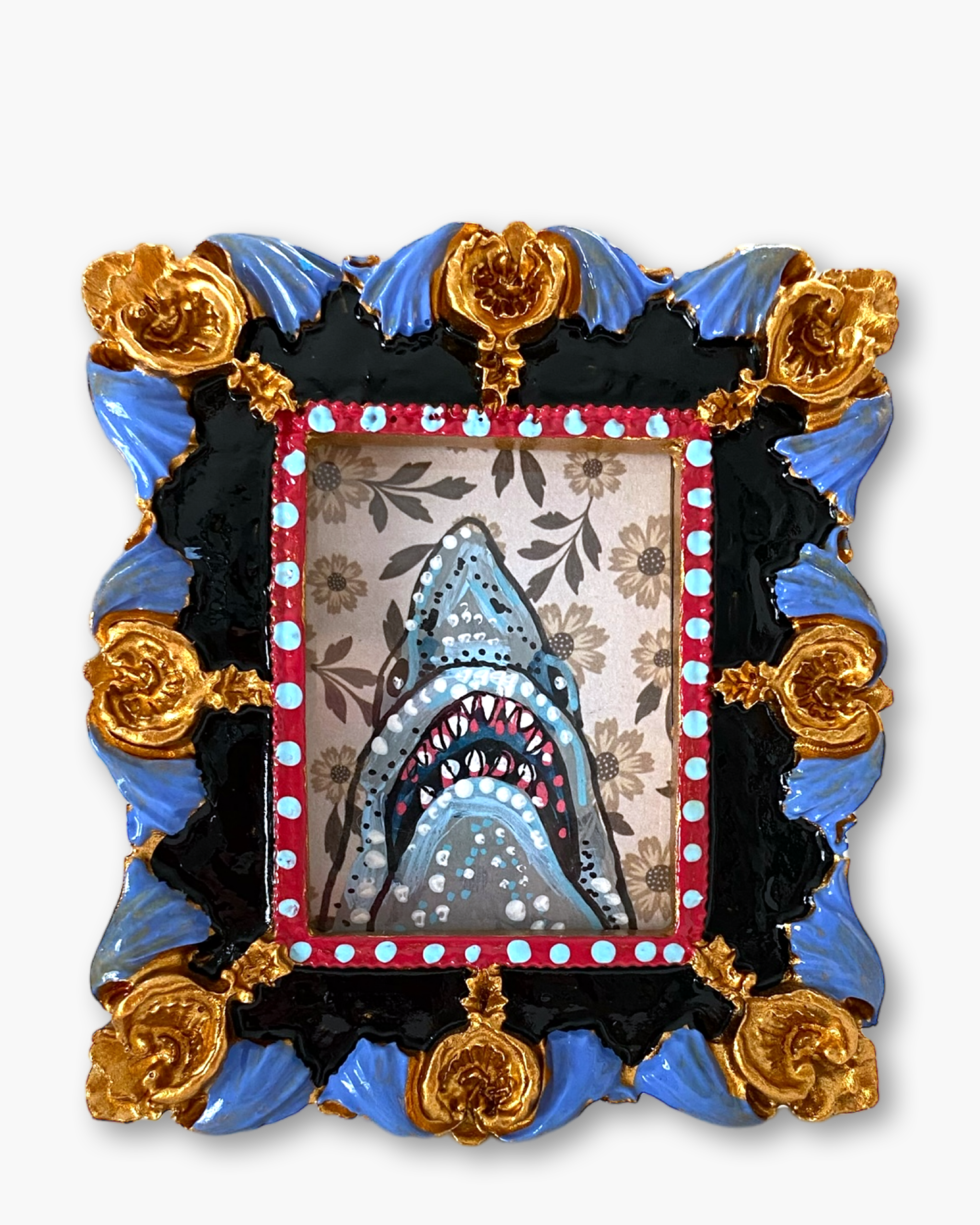 Floral Shark ( Mini Original Painting )