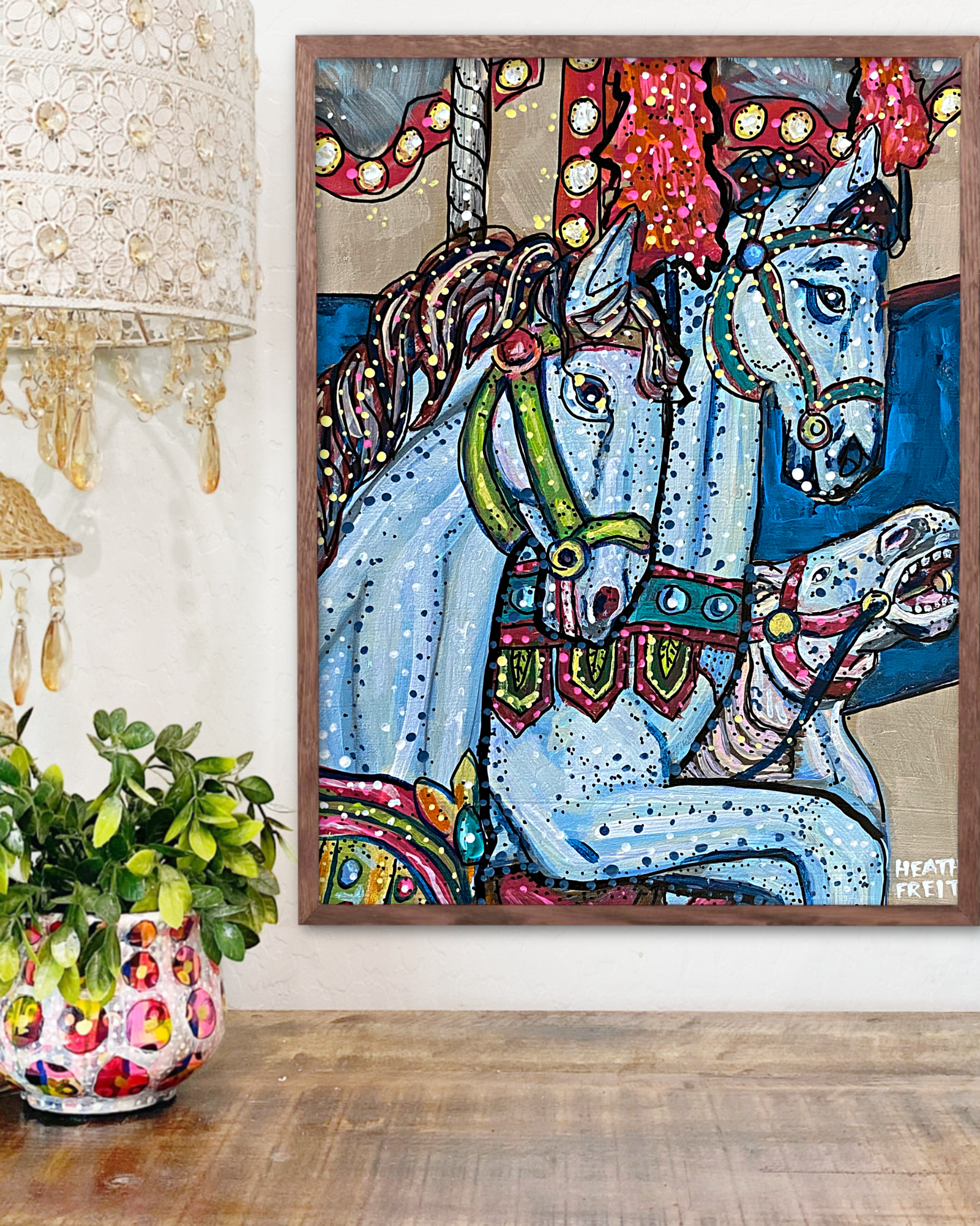 Vintage Carousel Horse - Limited Edition Printb