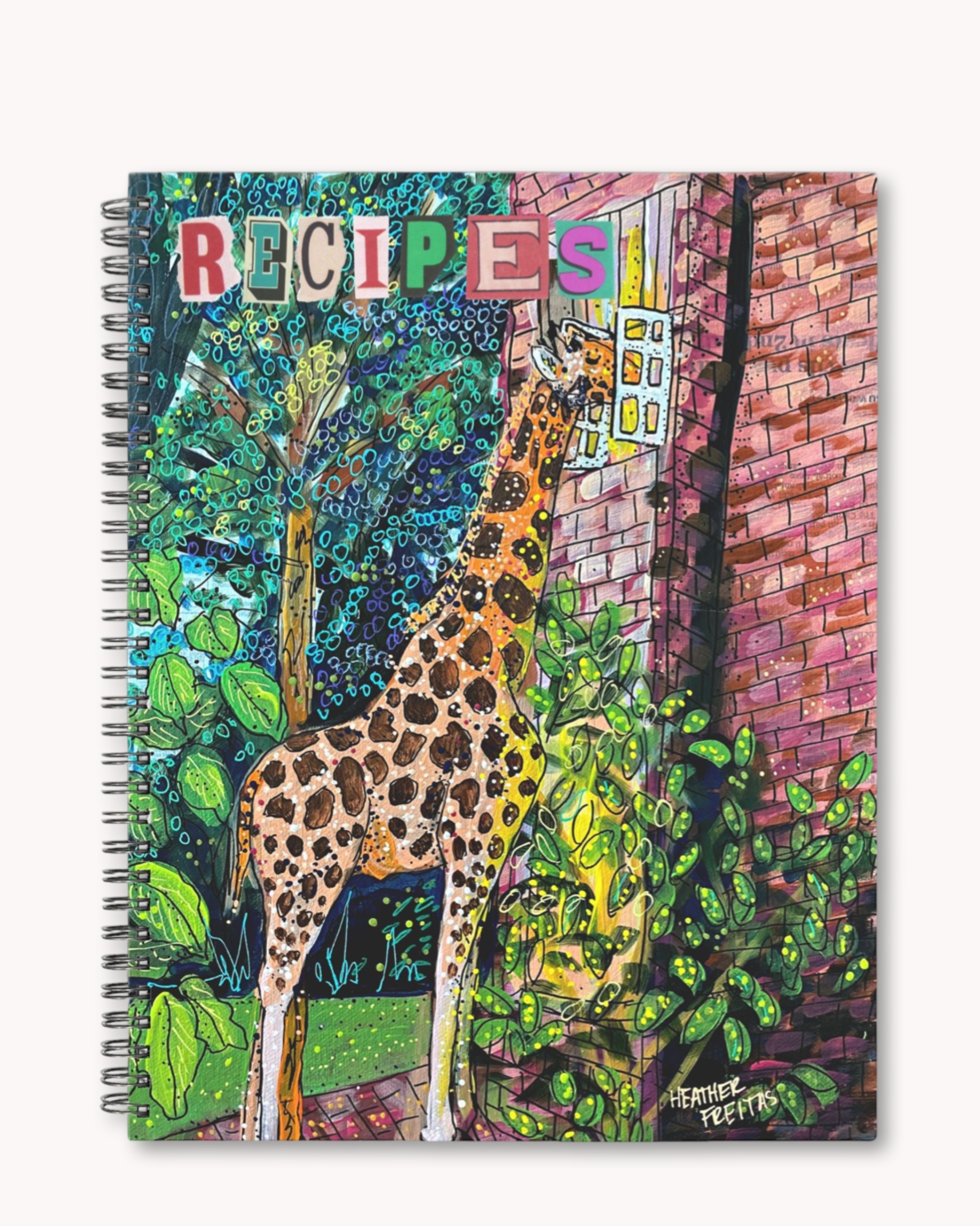 Twilight Snack Giraffe Hardcover Recipe Journal 8.5 x 11