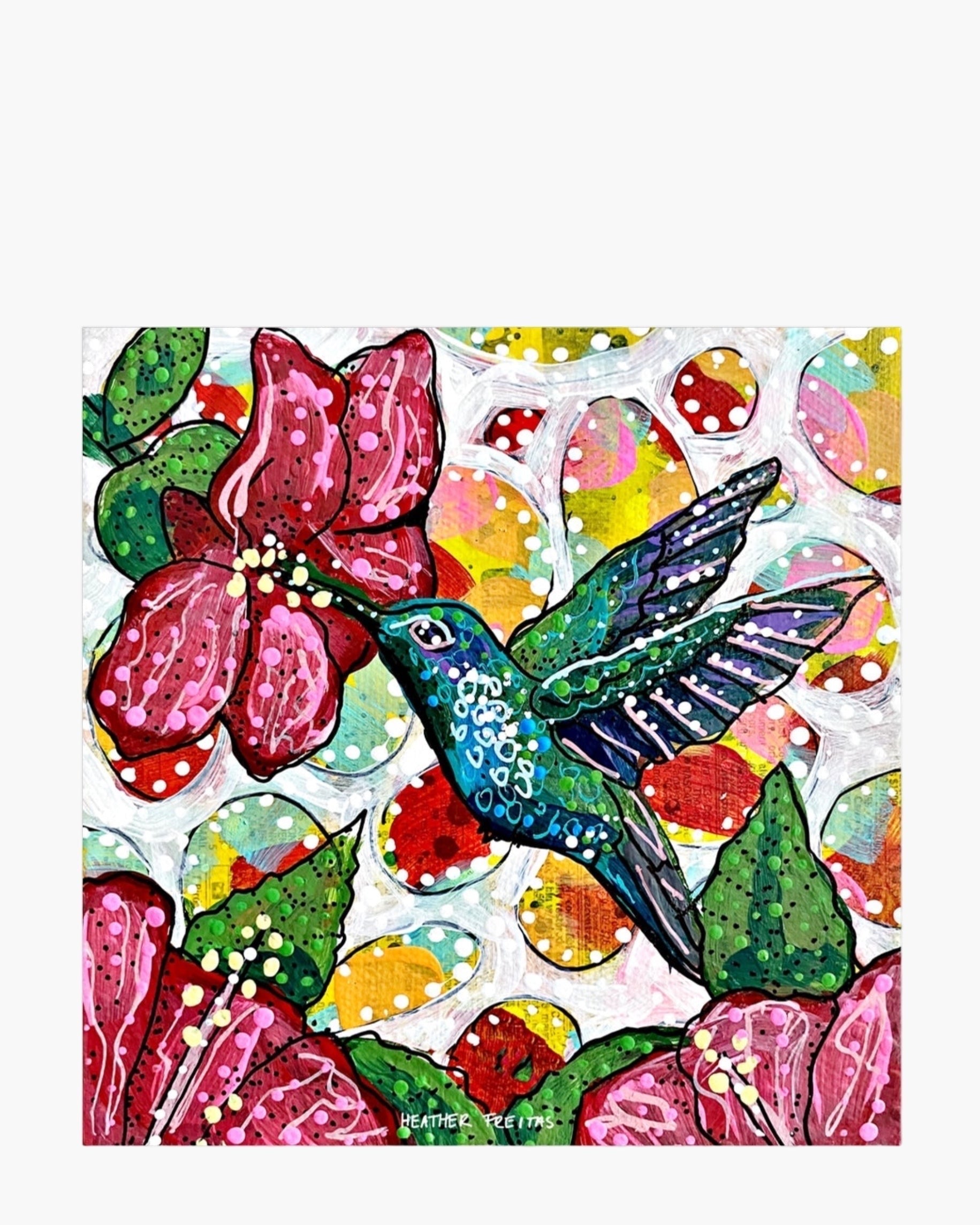 Hibiscus Hummingbird - Limited Edition Signed Paper Printt