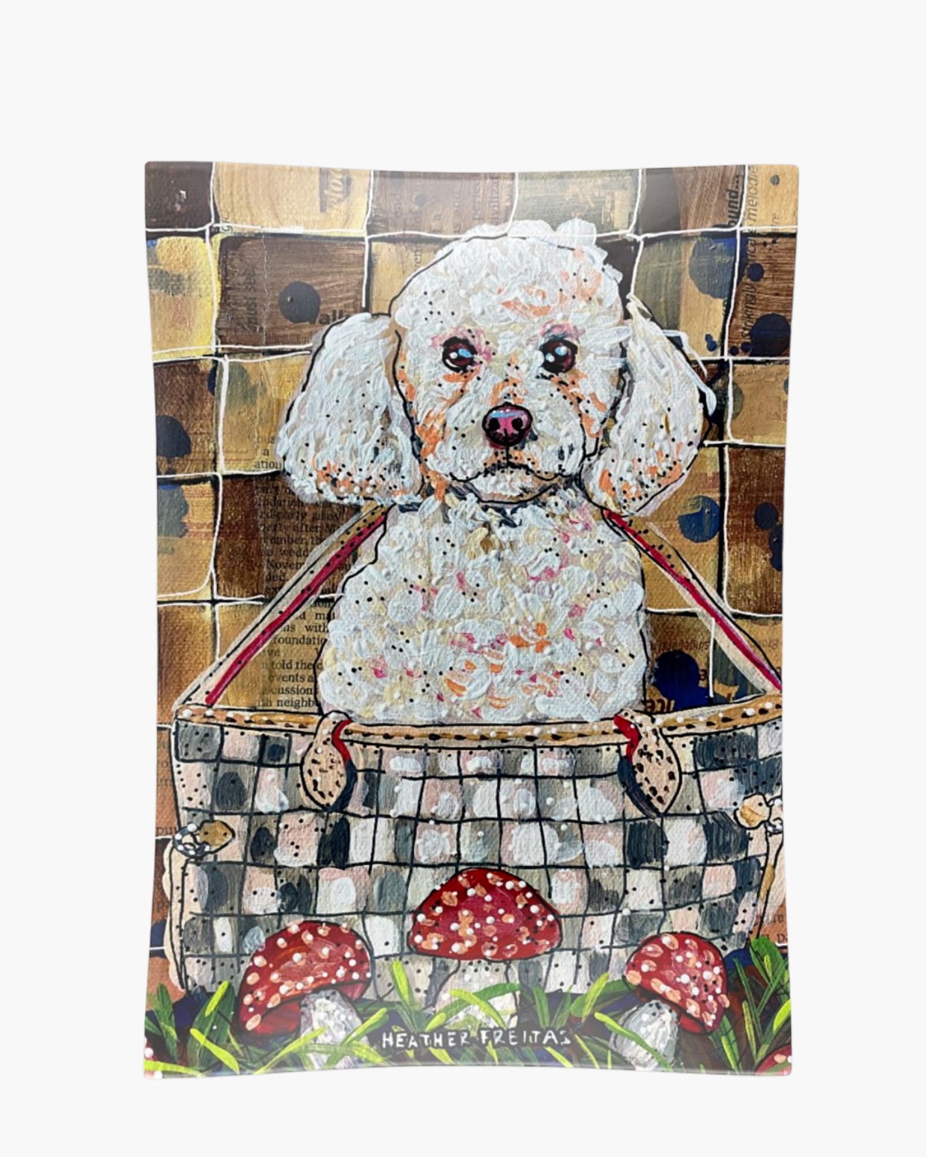 Poodle Infused Glass Curio Tray