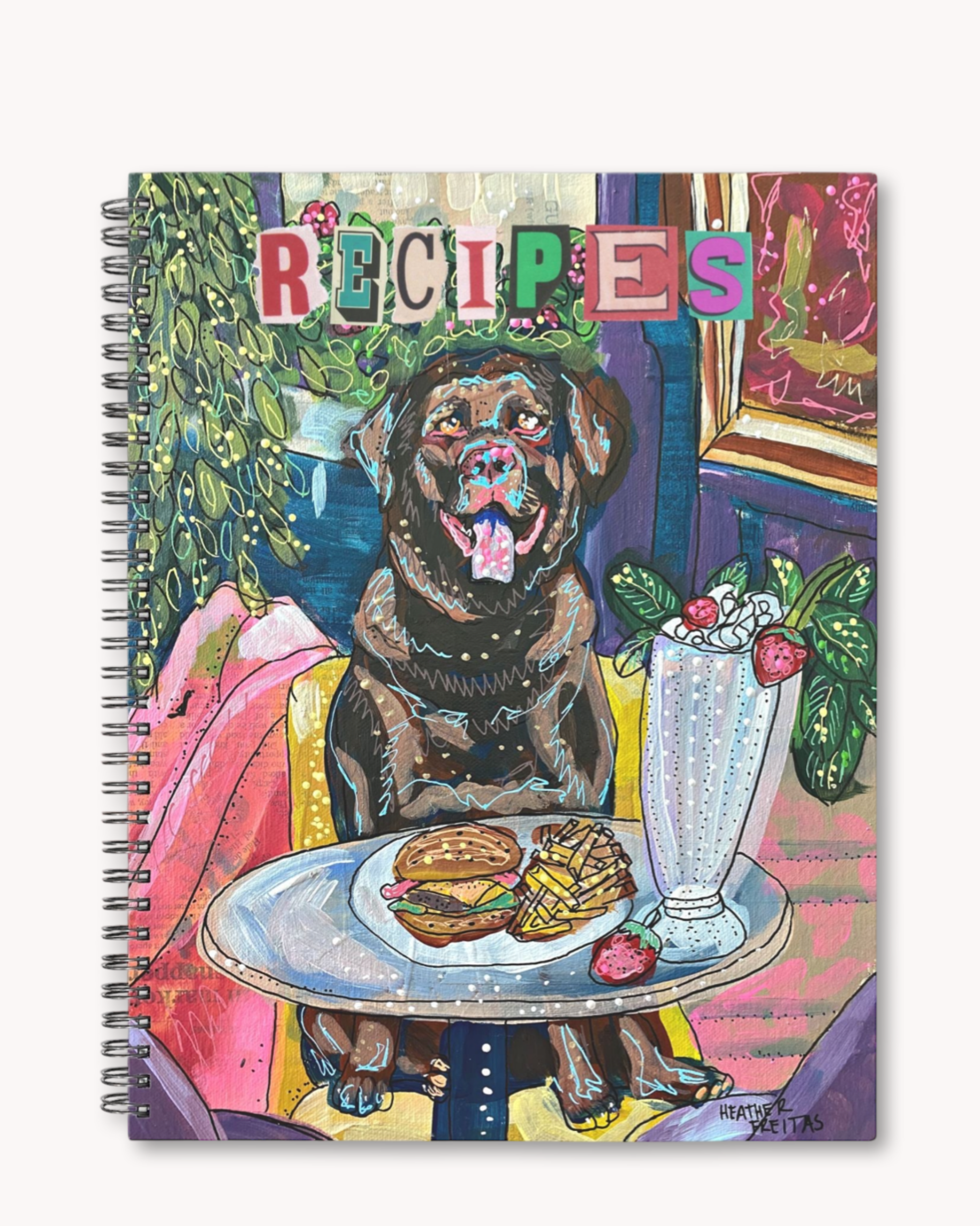 Chocolate Lab Dining Hardcover Recipe Journal 8.5 x 11