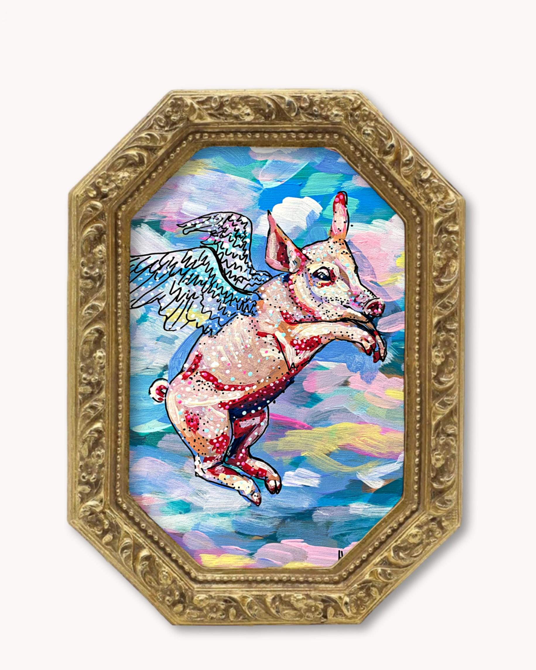 Pastel Flying Pig Trinket Tray