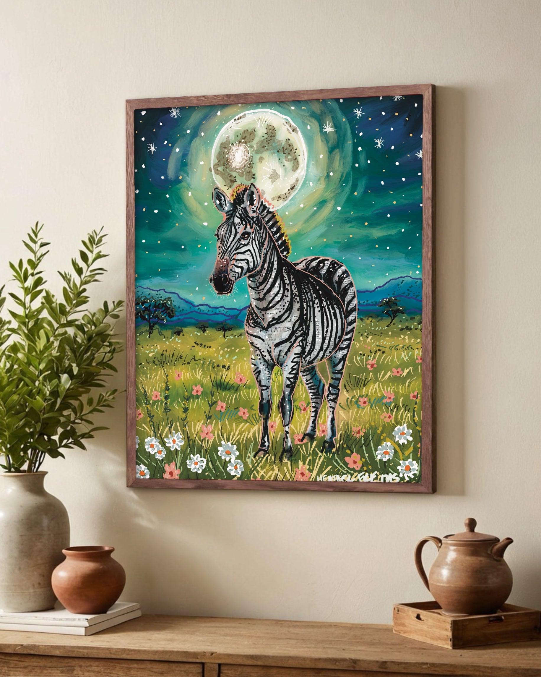 Floral Zebra - Limited Edition Print