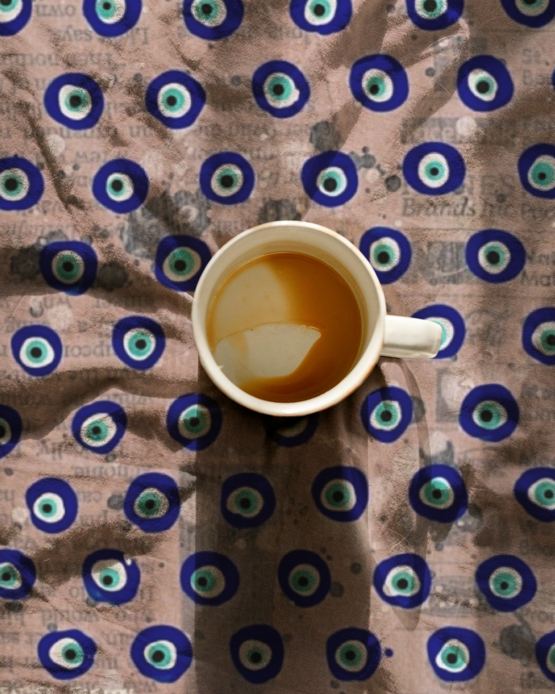 Dusty Pink Evil Eye Tea Towel