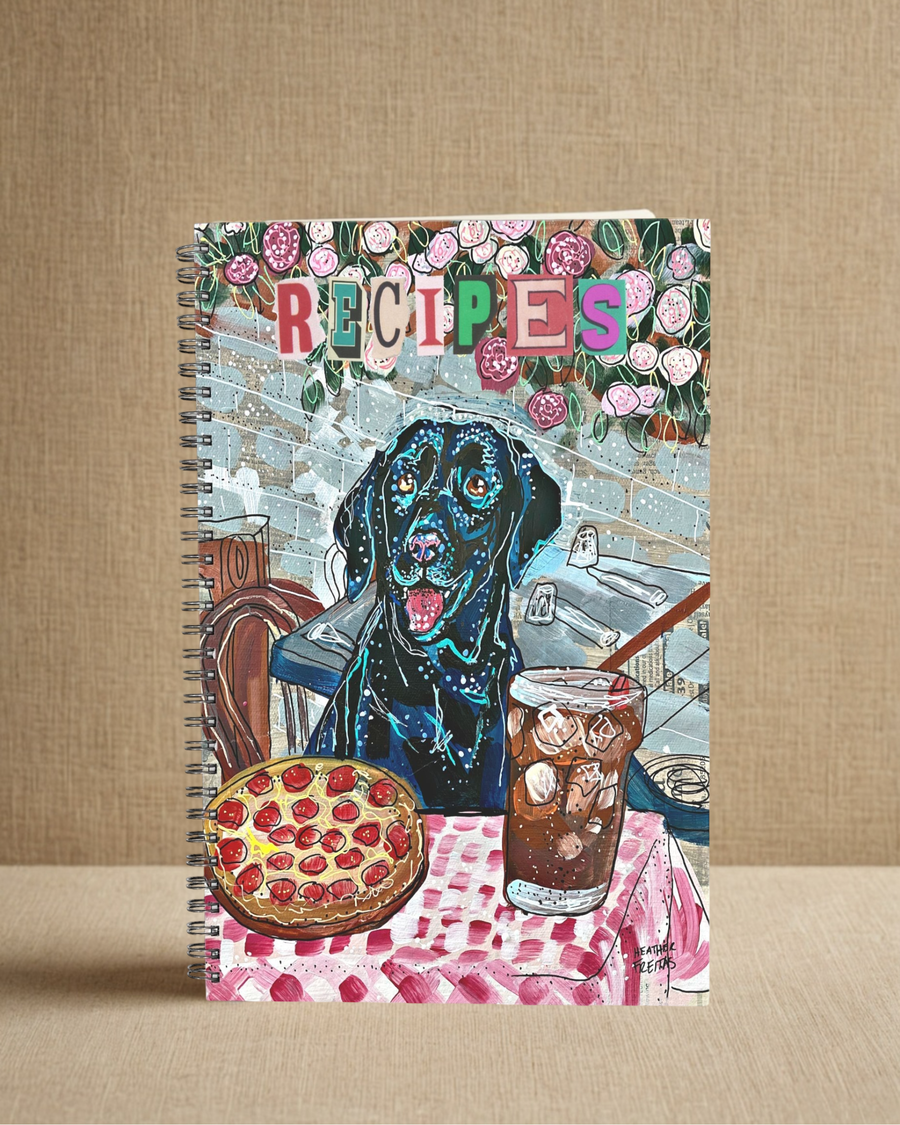 Black Labrador Dining Hardcover Recipe Journal 8.5 x 11