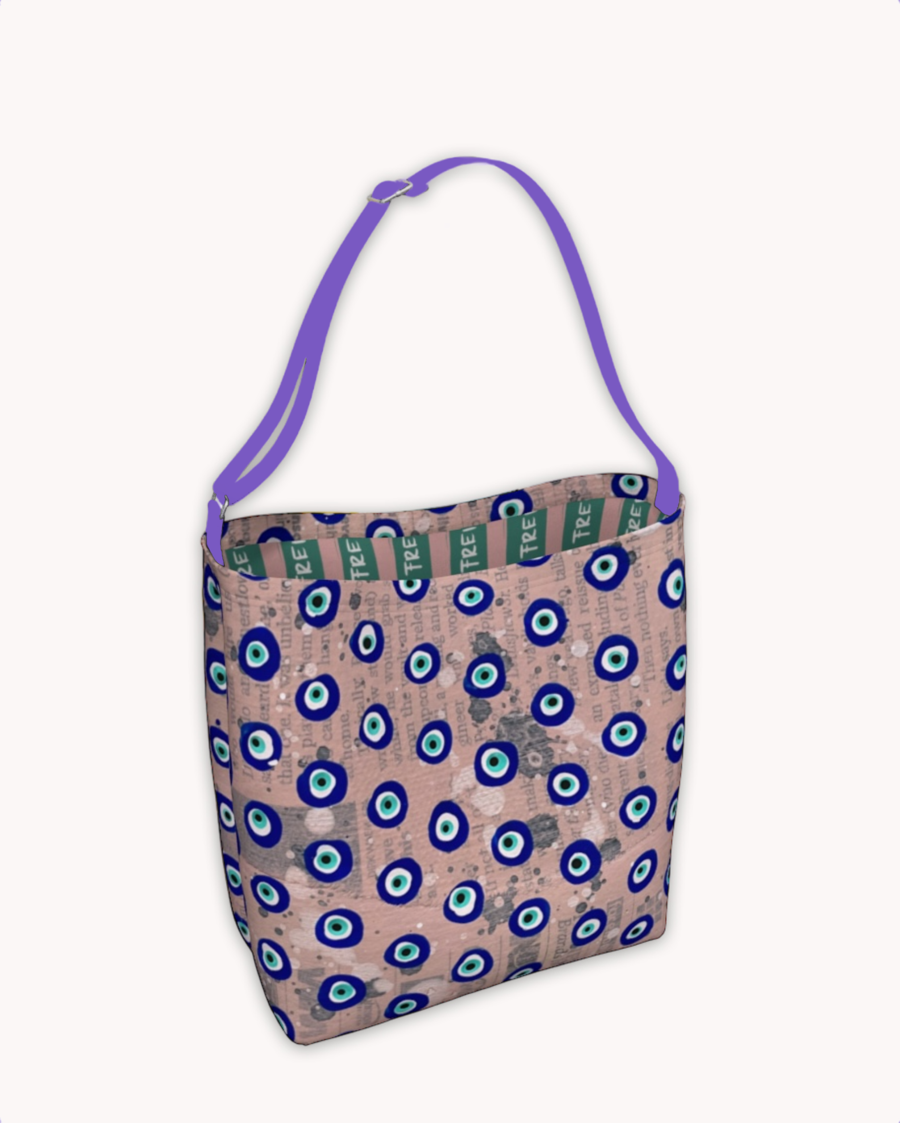 Dusty Pink Evil Eye Tote