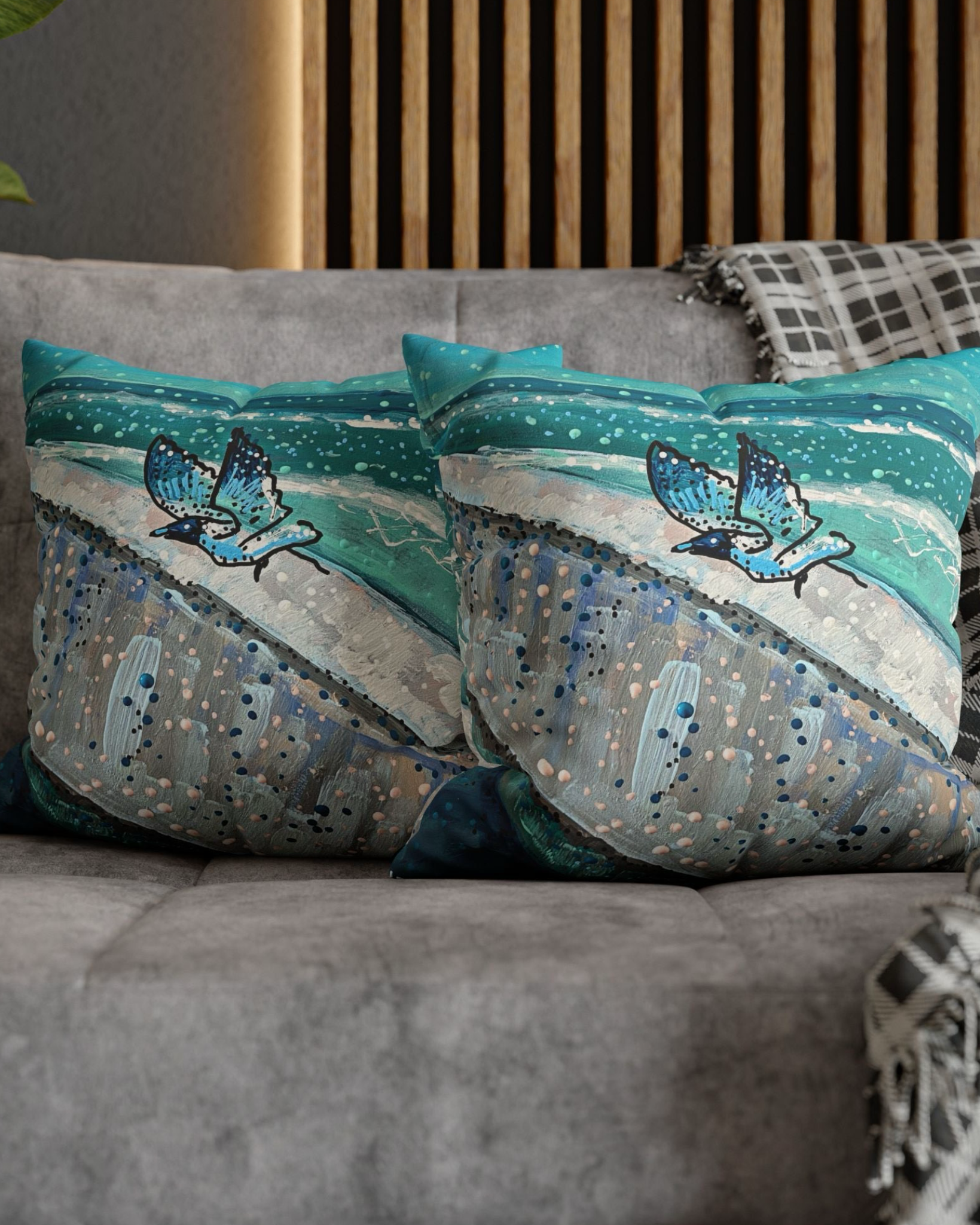 Ocean Breeze Faux Suede Pillowcase