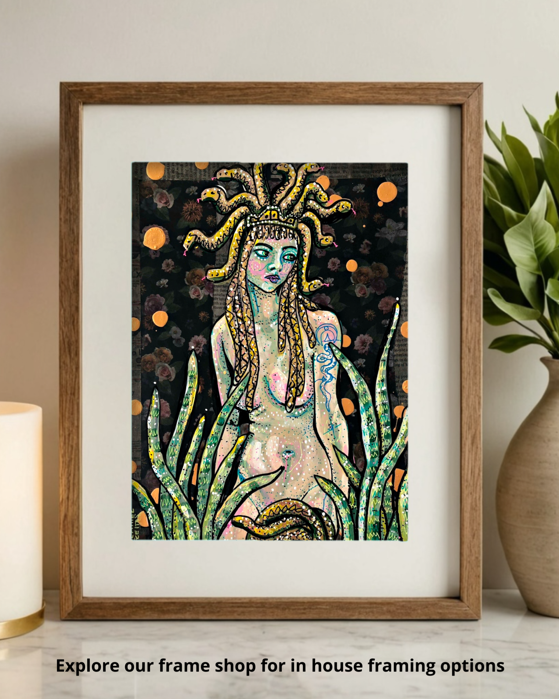 Medusa And The Seasnake - Limited Edition Mini Print