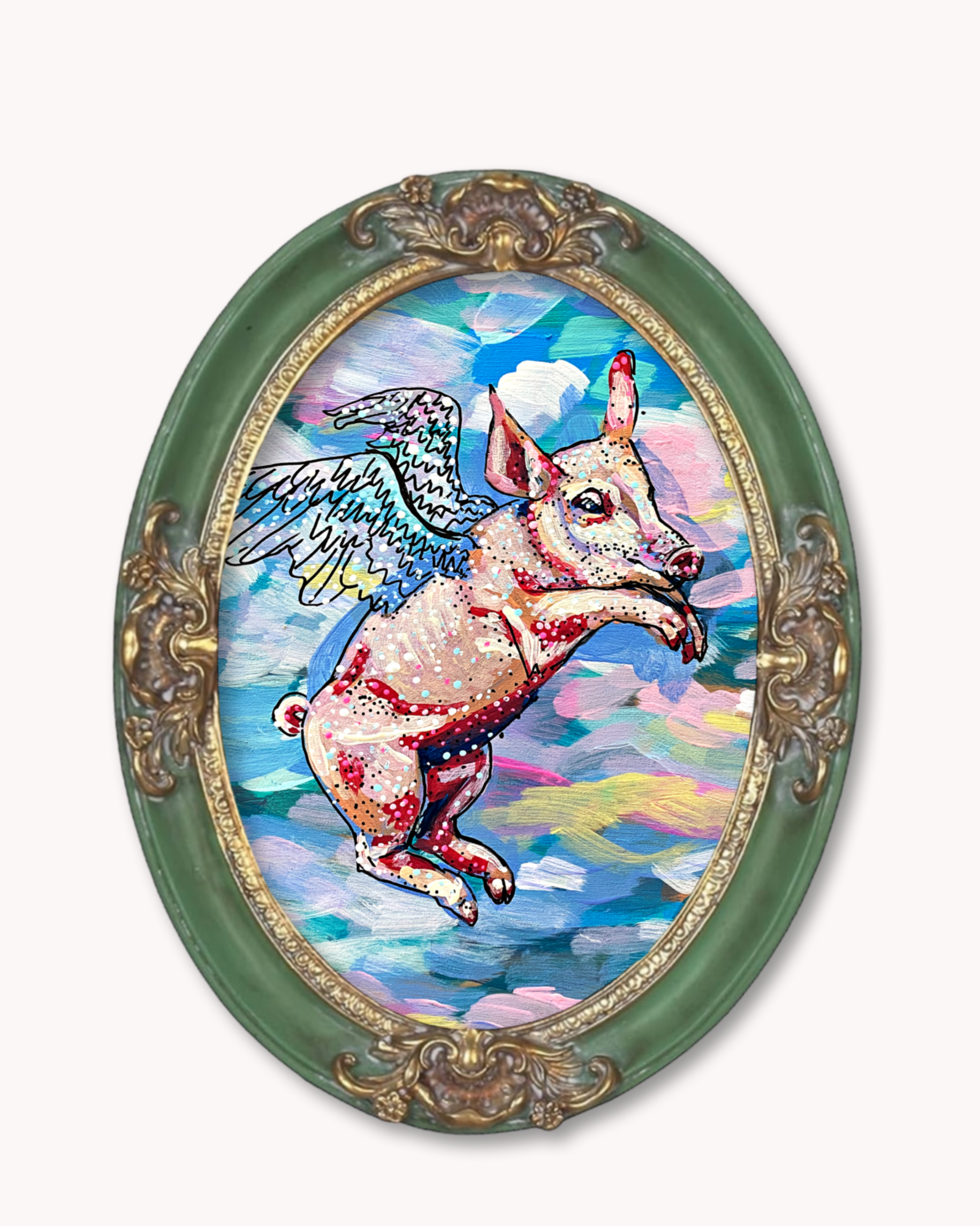 Pastel Flying Pig Trinket Tray