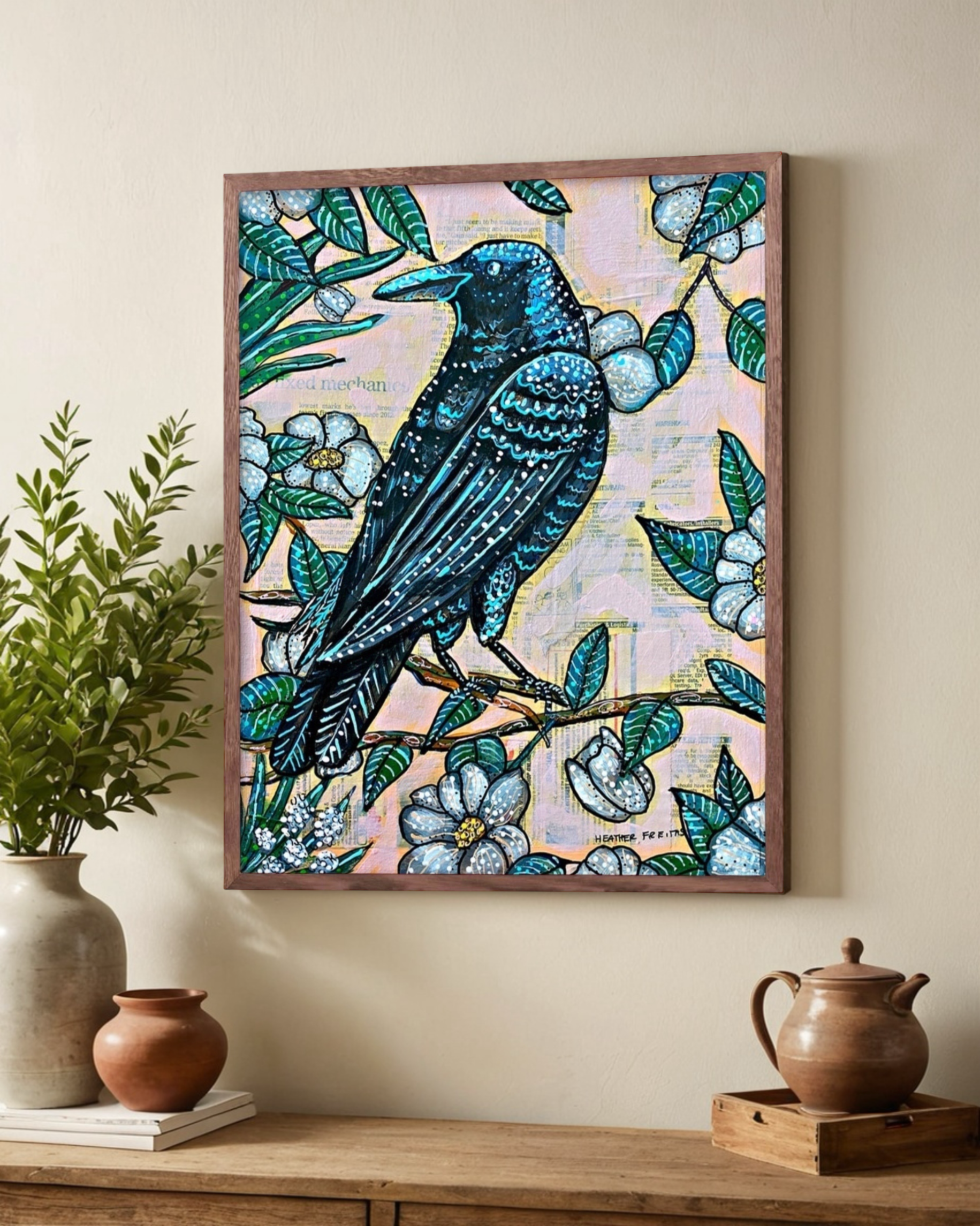 Vintage Floral Raven - Limited Edition Print