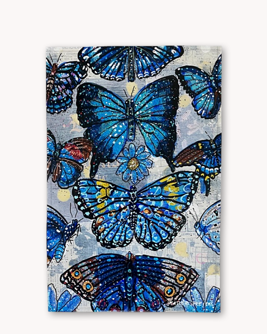 Butterfly Blue Tea Towel