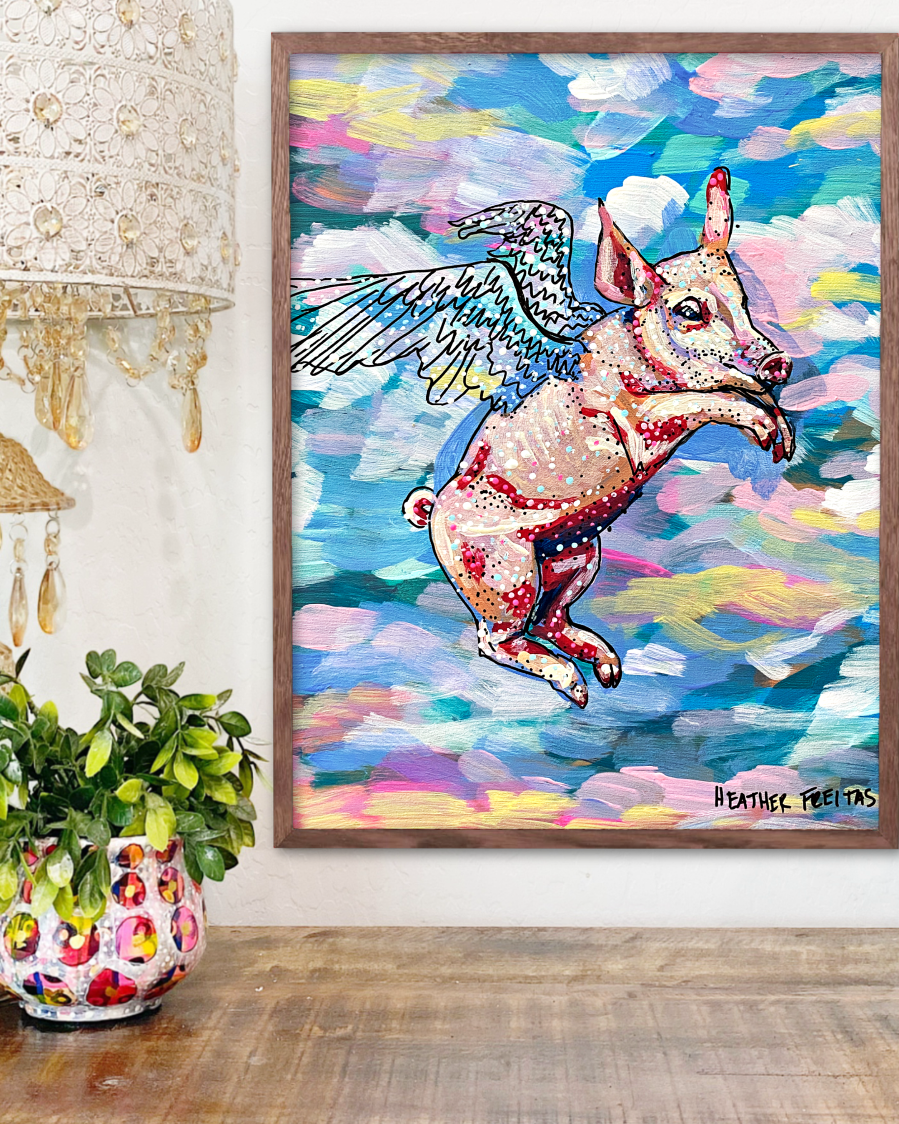 Pastel Flying Pig - Limited Edition Signed Paper Print