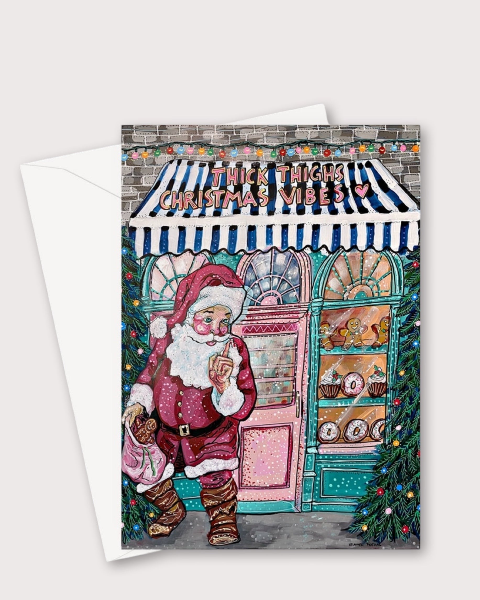 Thick Thighs Christmas Vibes Greeting Card / Fine Art Print