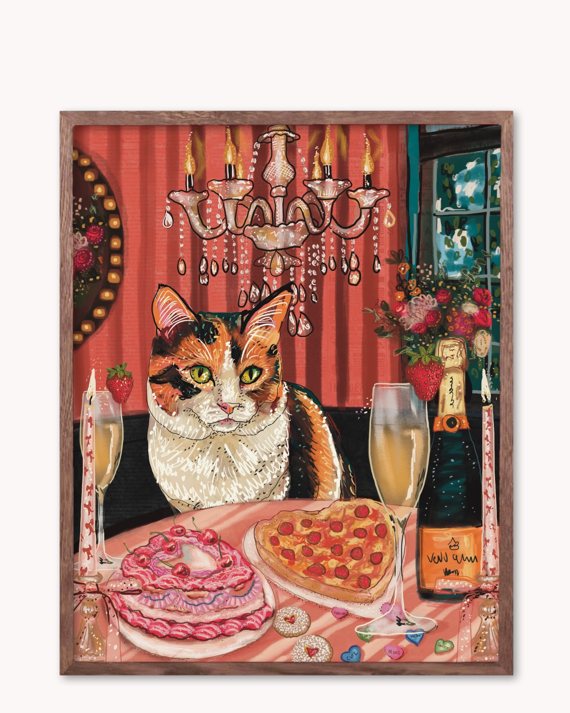 Build Your Own Fancy Feast Cat Art Print - Calico