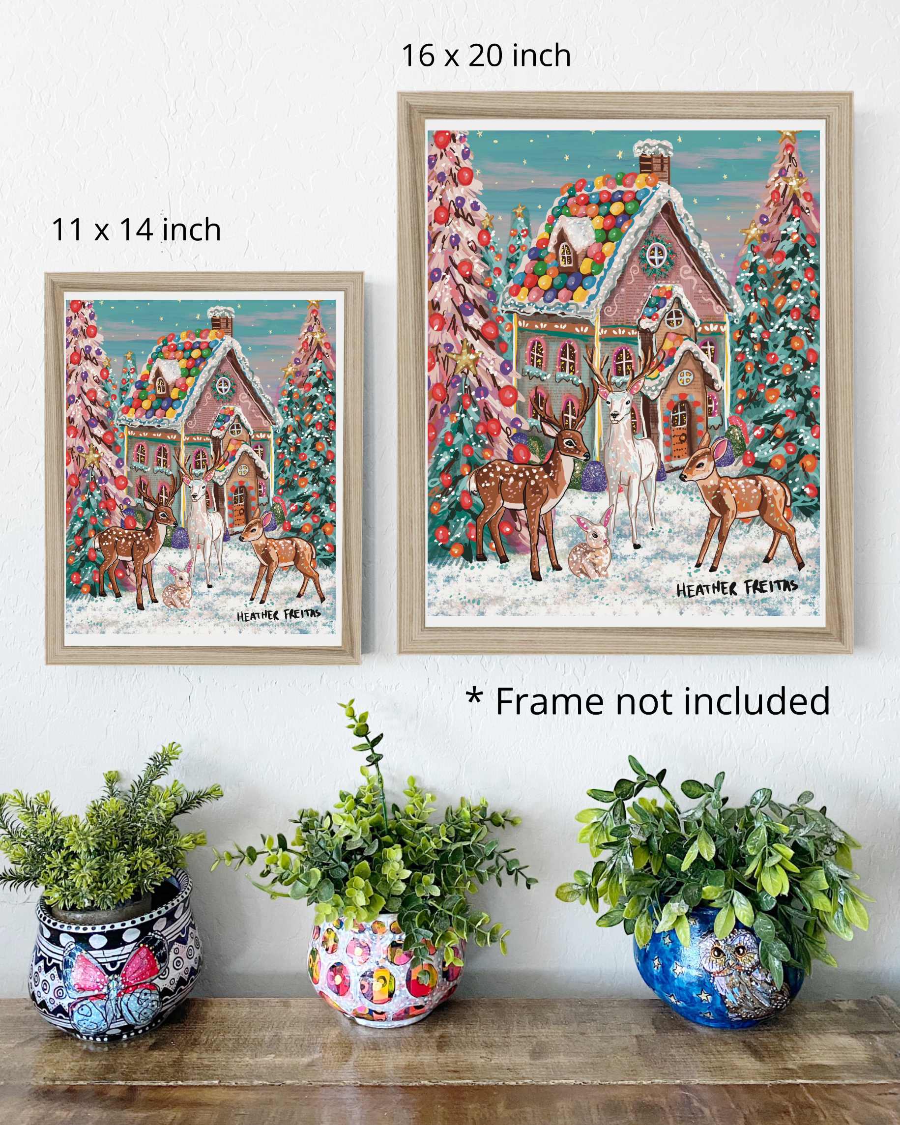 Dreamy Deer Gingerbread House - Limited Edition Signed Paper Print