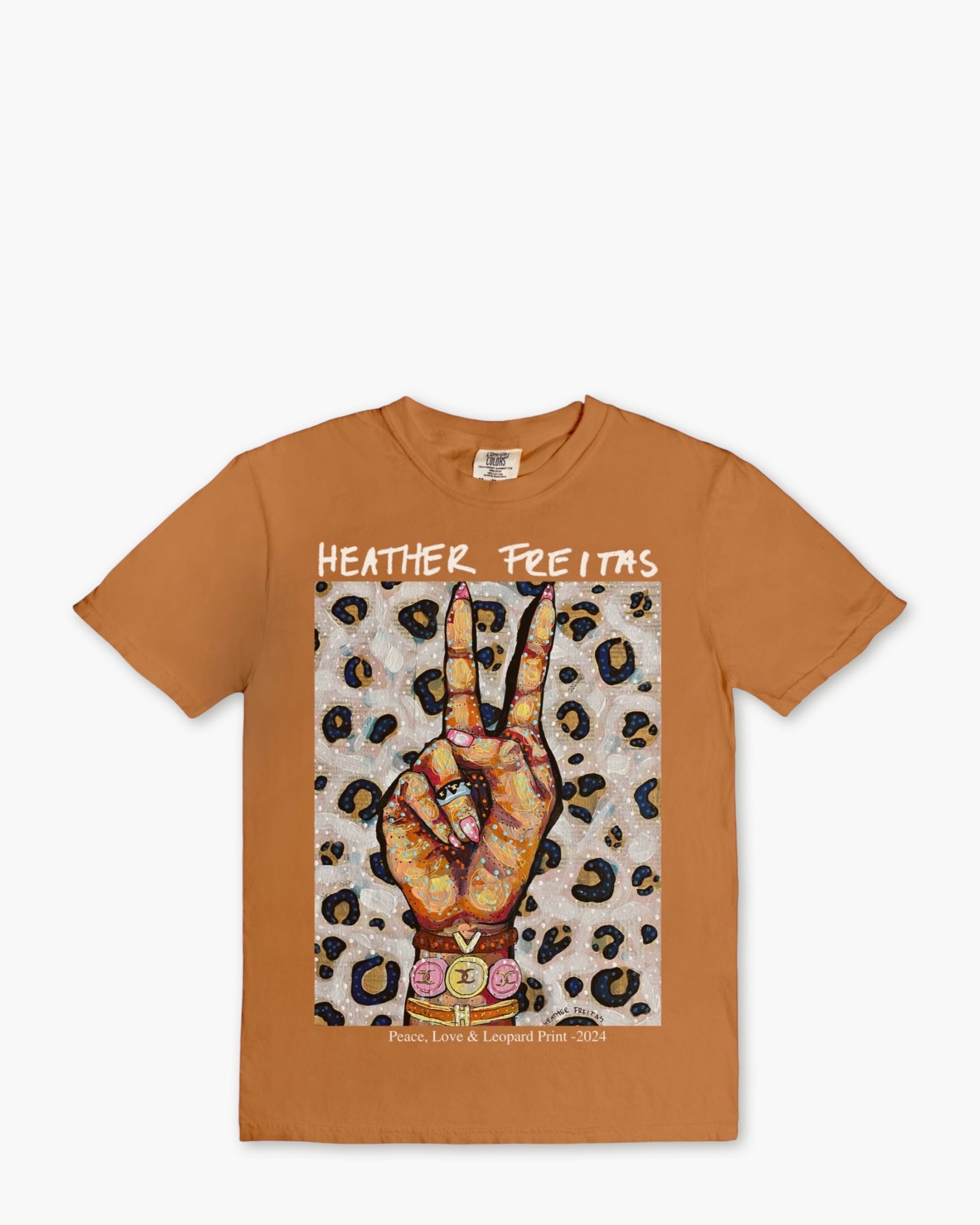 Peace, Love & Leopard Print Tee