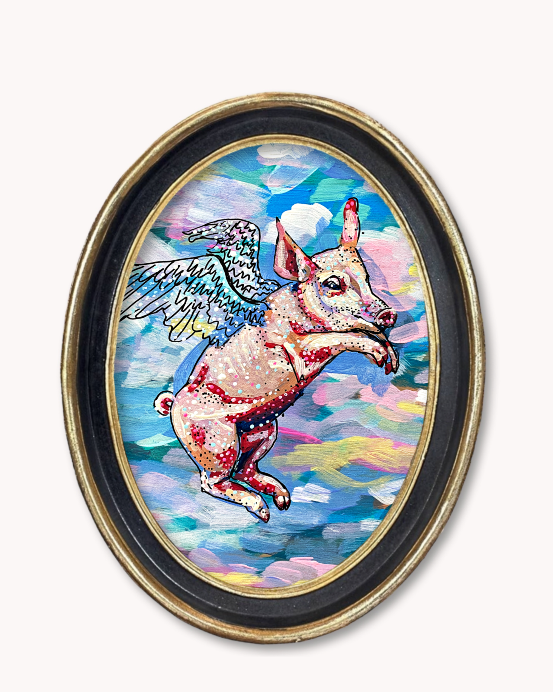 Pastel Flying Pig Trinket Tray