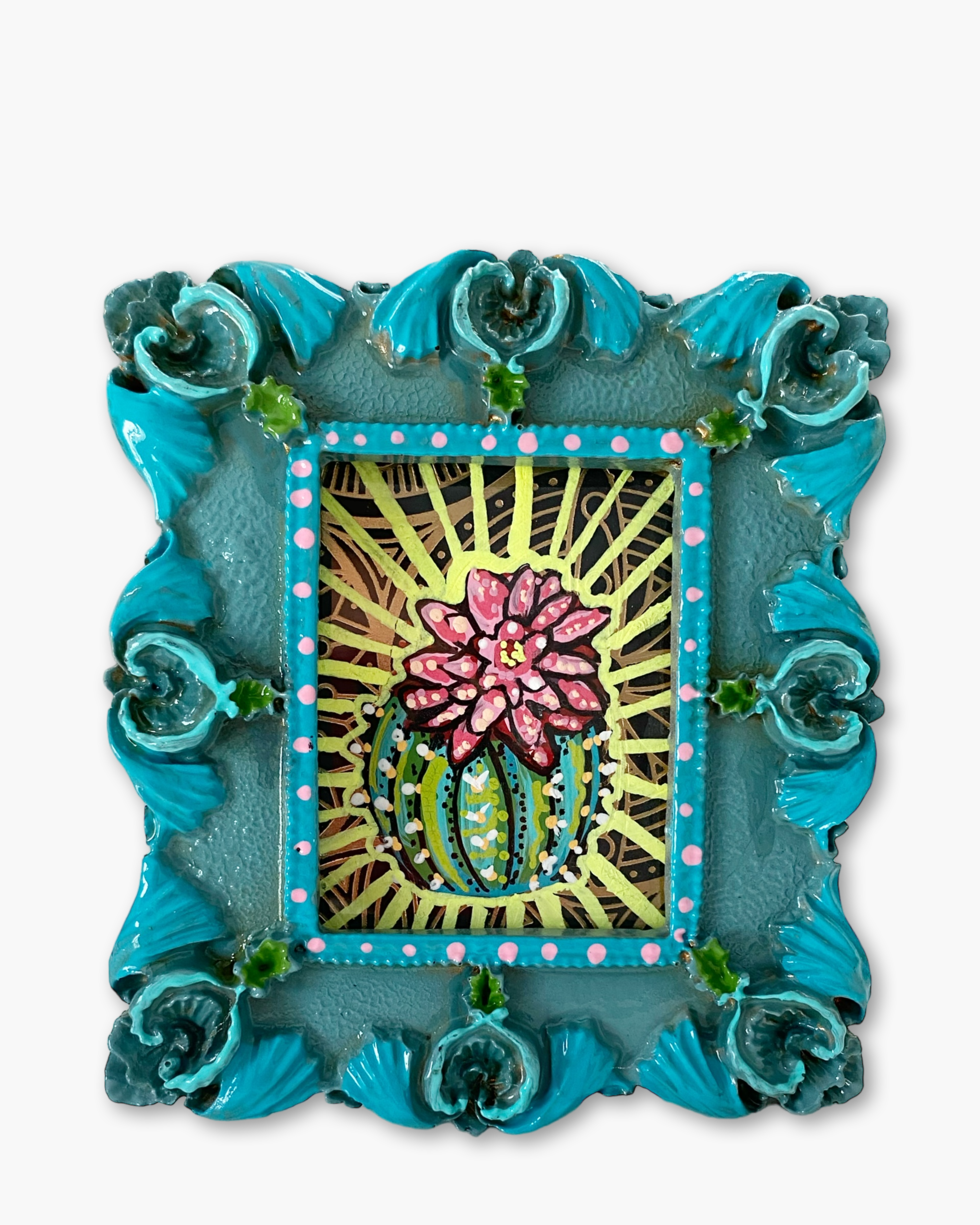 Electric Barrel Cactus ( Mini Original Painting )