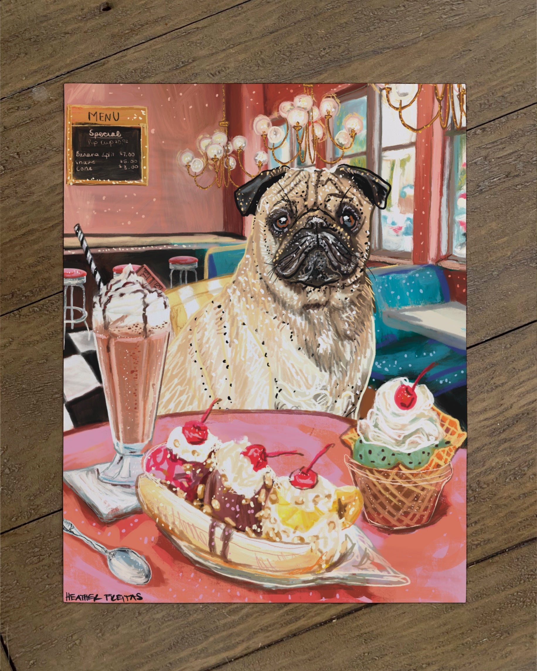 Build Your Own Ding Dog Art Print - Pug