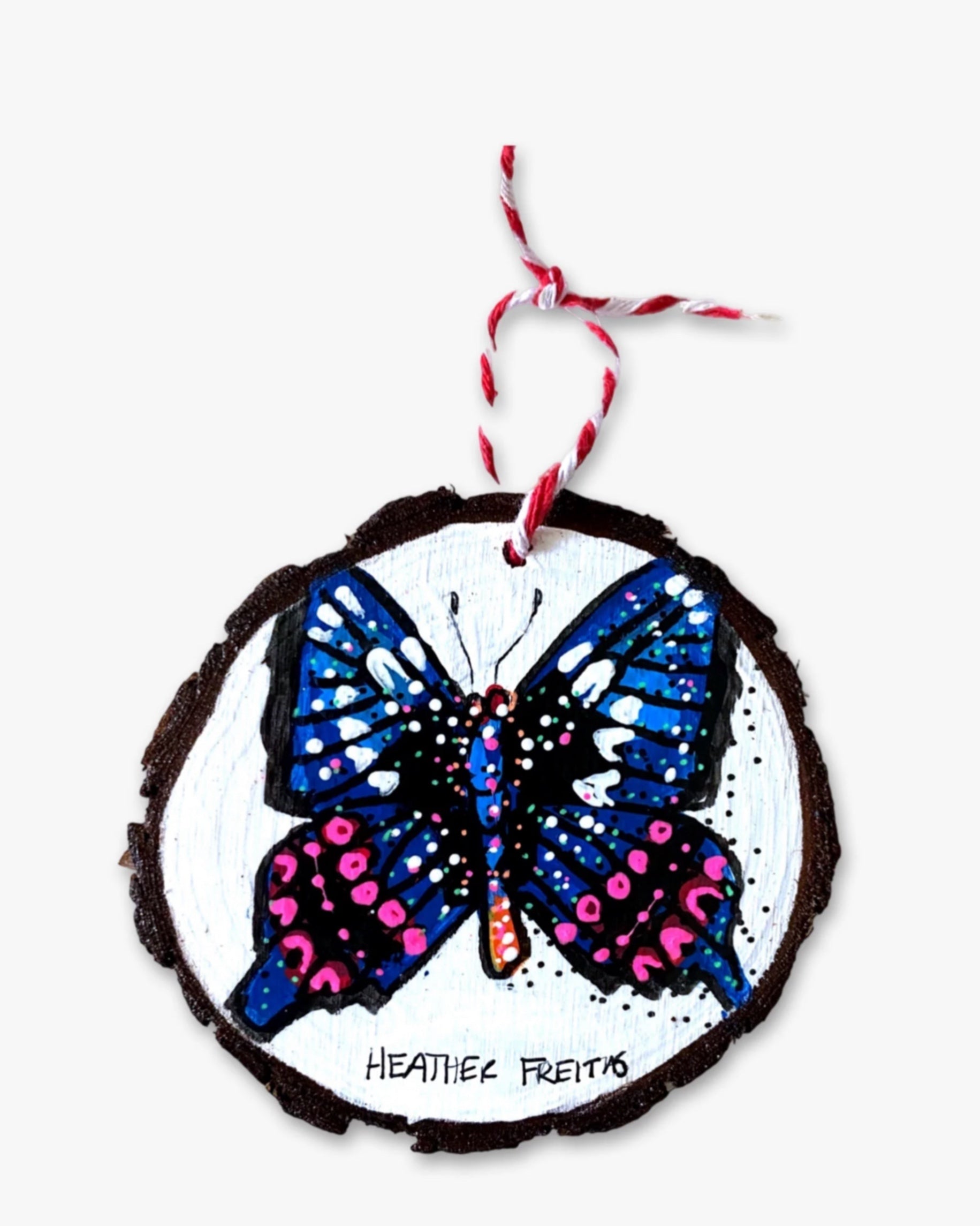 Frost White & Sea Tides Butterfly - Hand Painted Ornament