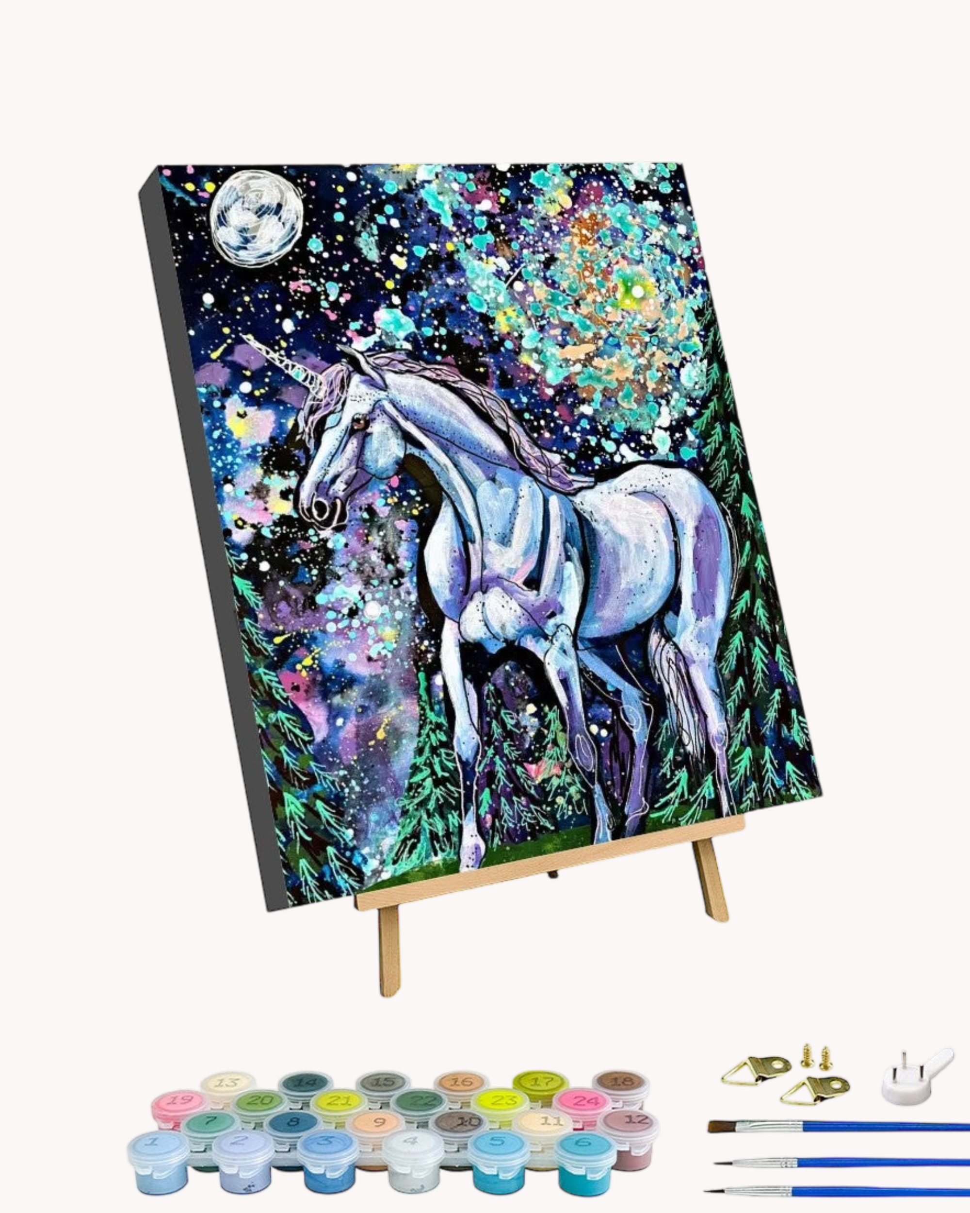 Galaxy Unicorn - Paint by Numbers Kit for Adults with Stand