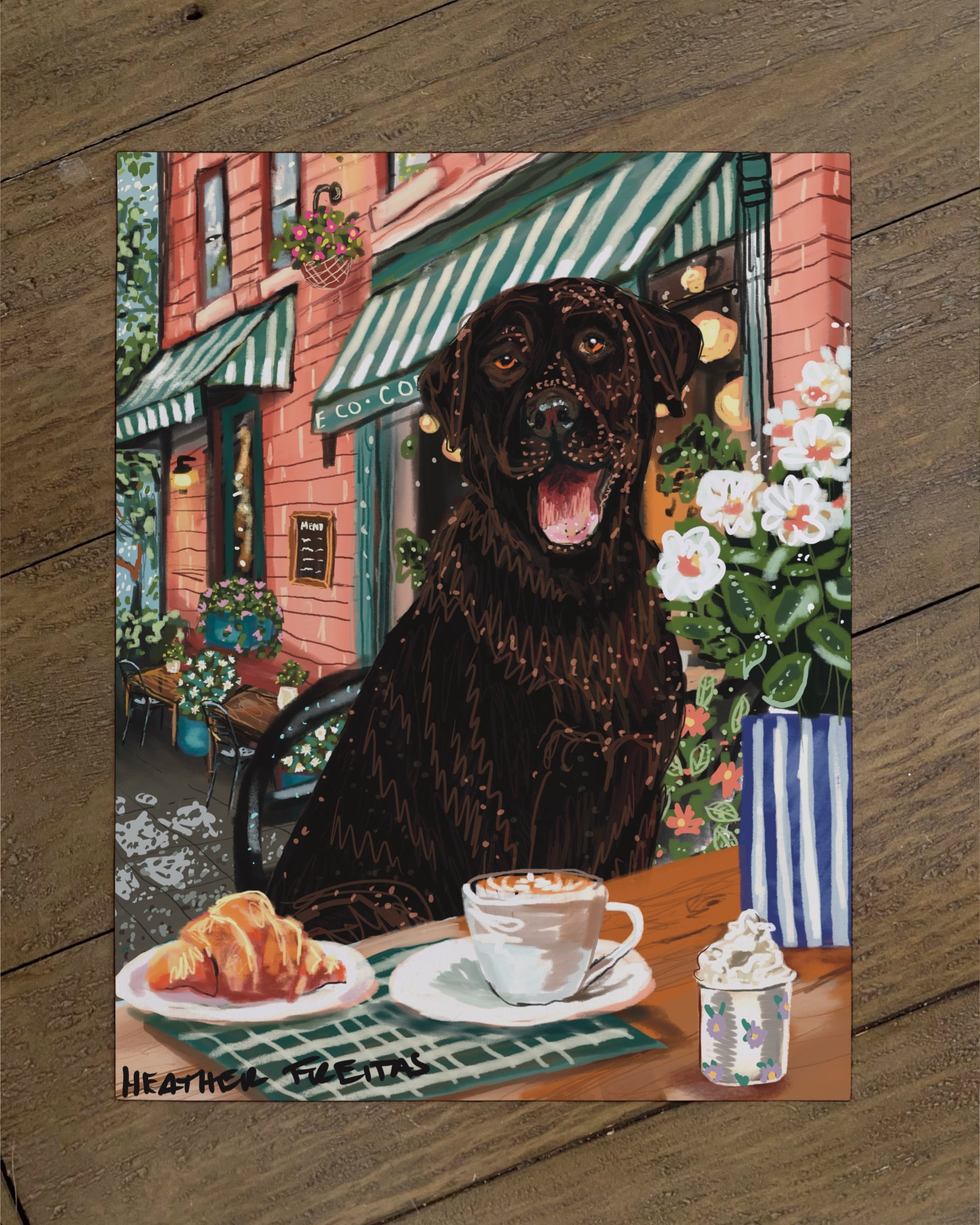 Build Your Own Dining Dog Art Print - Labrador