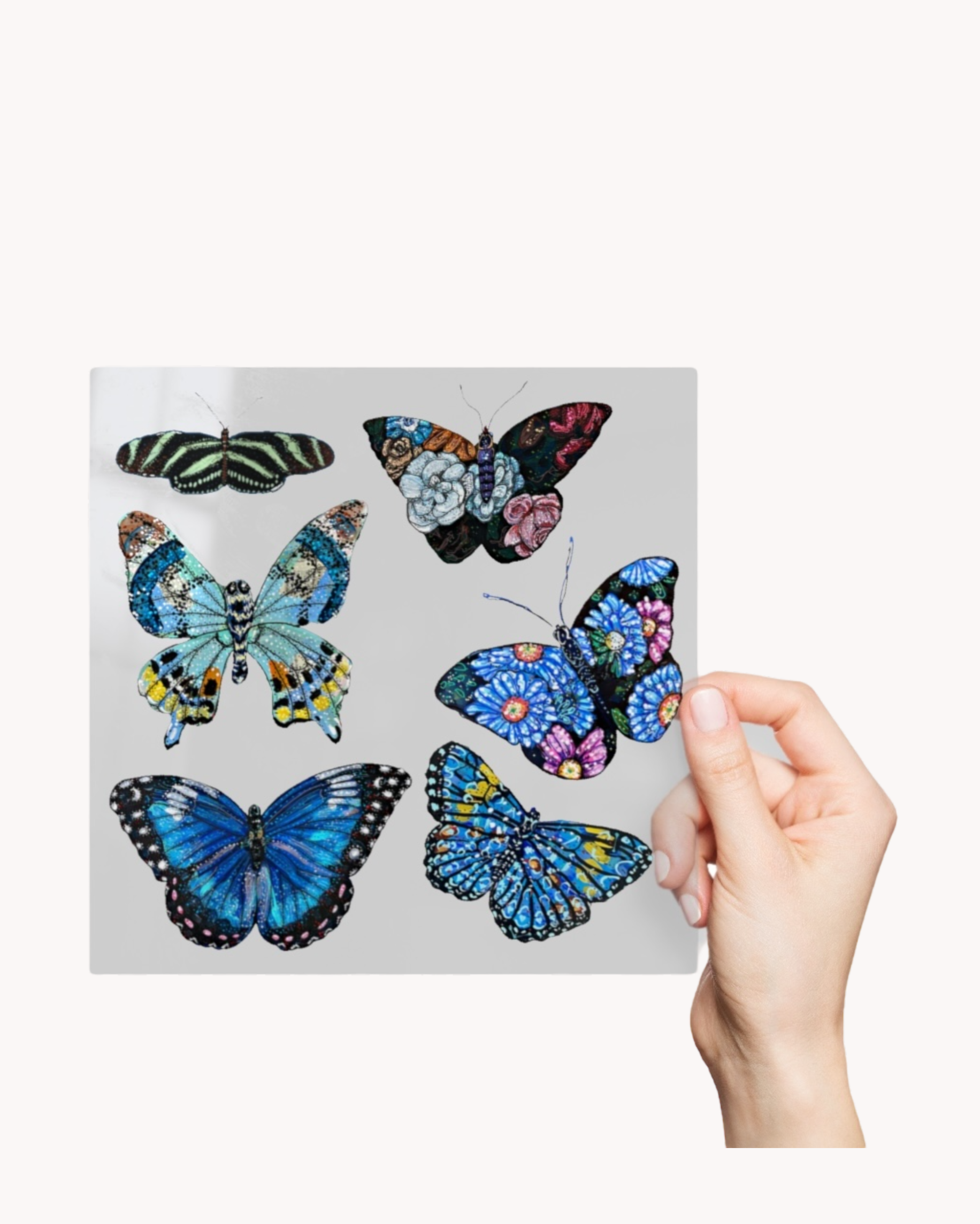 Blue Butterflies Permanent Stickers